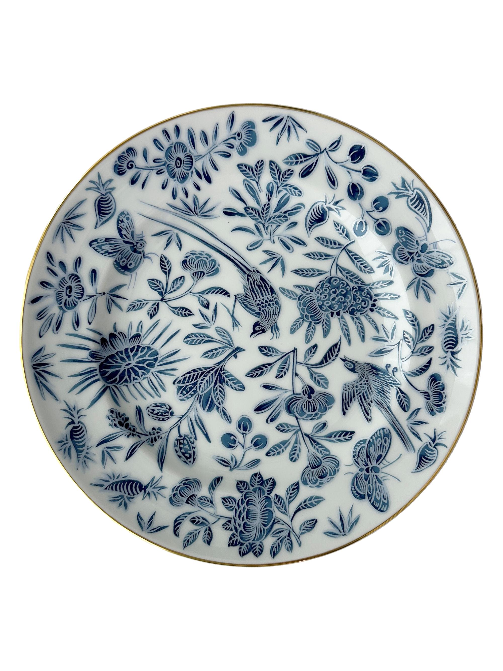 Mottahedeh Sacred Bird & Butterfly Porcelain Bread & Butter Plate