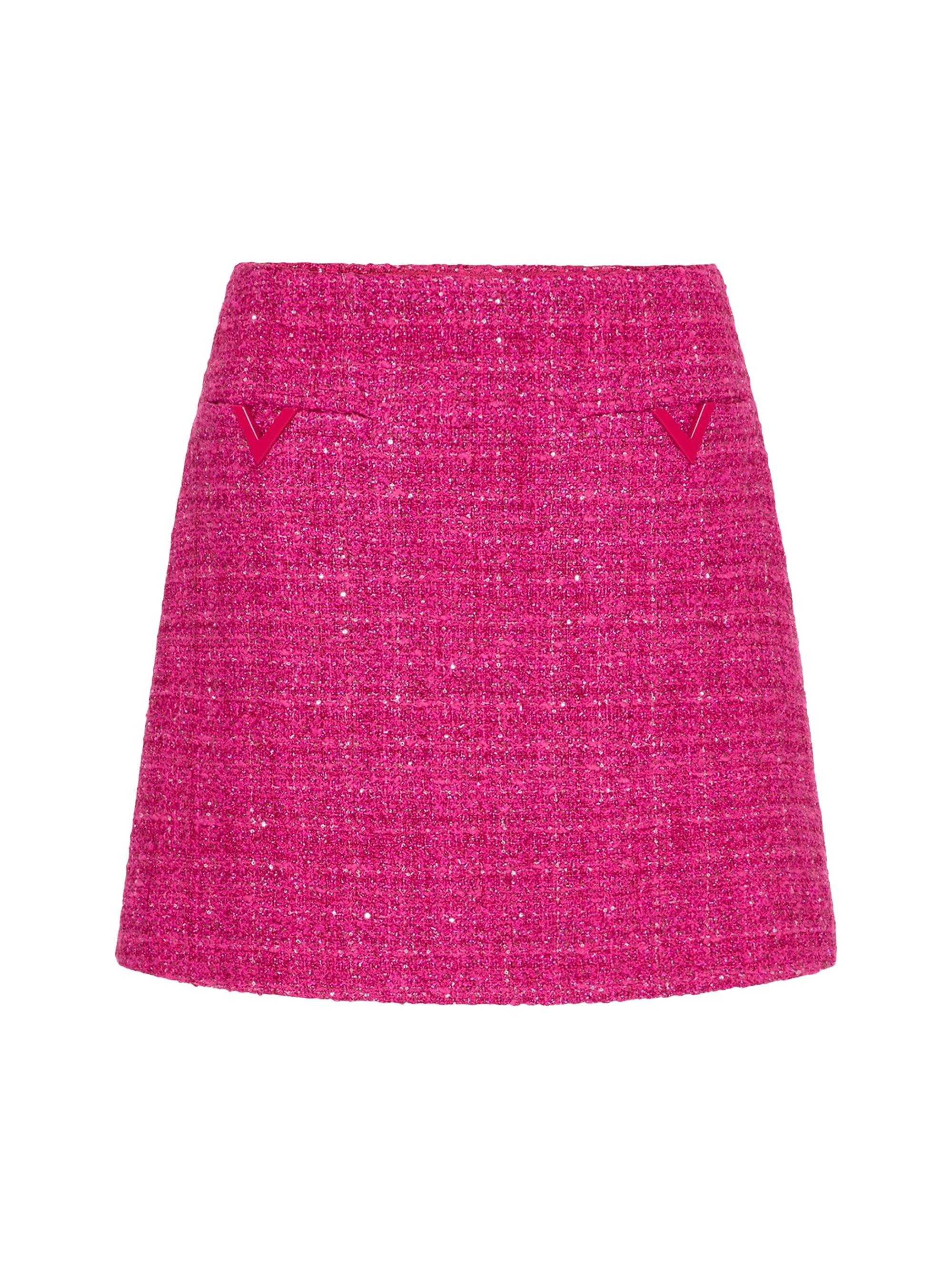 Valentino Garavani Women's Glaze Tweed Light Mini Skirt - Pink Pp