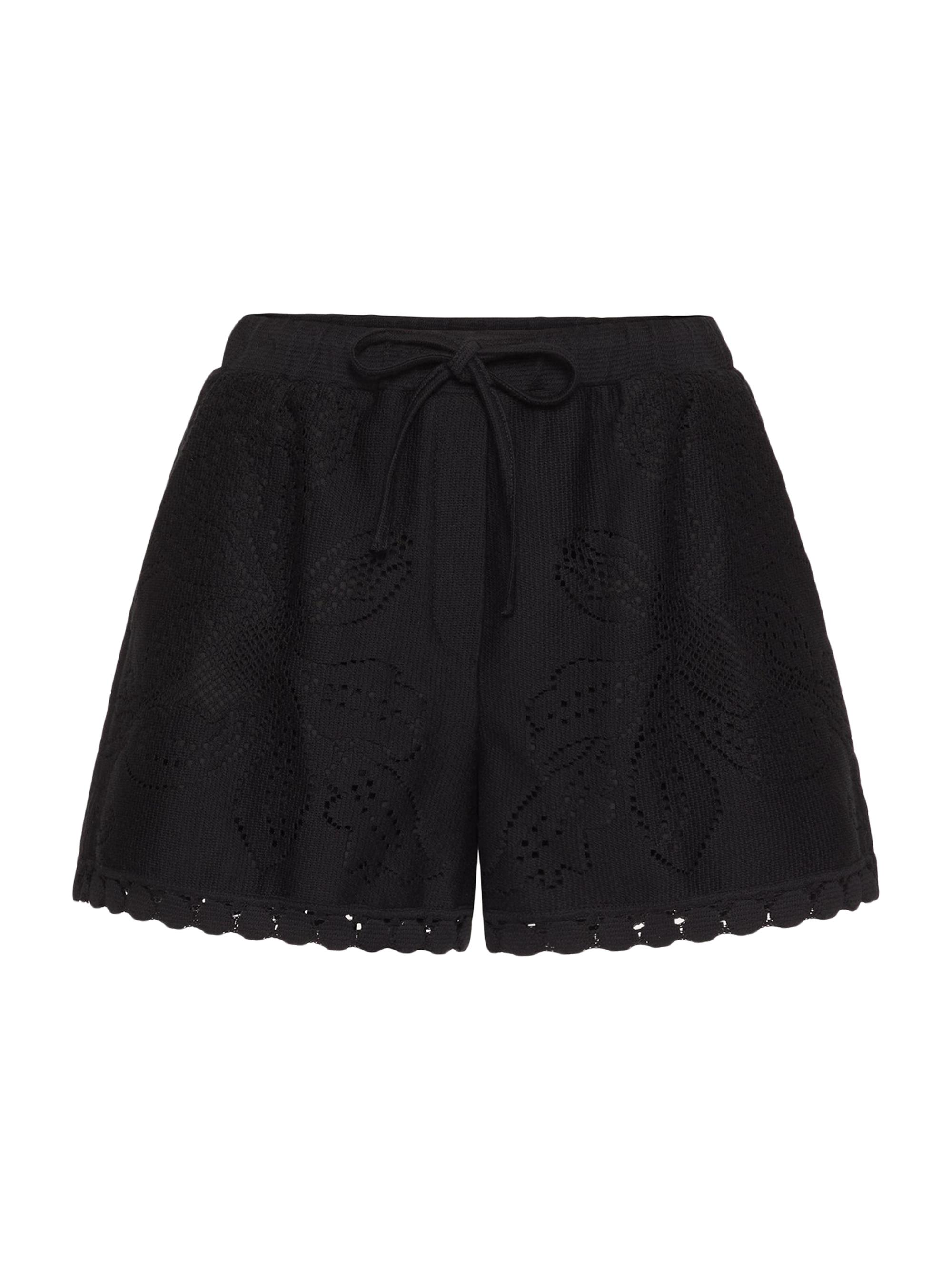 Valentino Garavani Women's Cotton Guipure Jardin Plat Shorts - Black