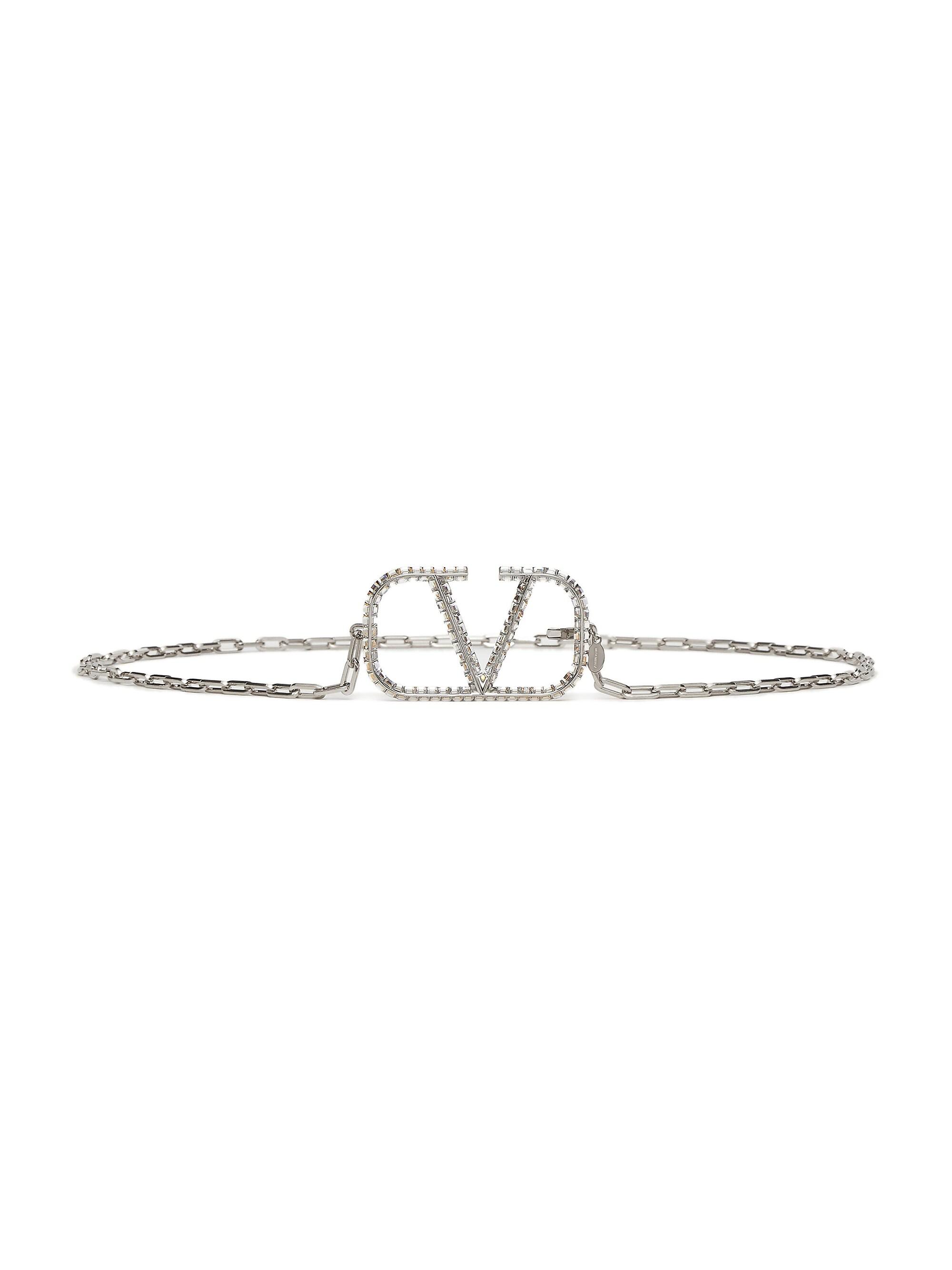 Valentino Garavani Women's VLogo Signature Chain Belt - Palladium Crystal