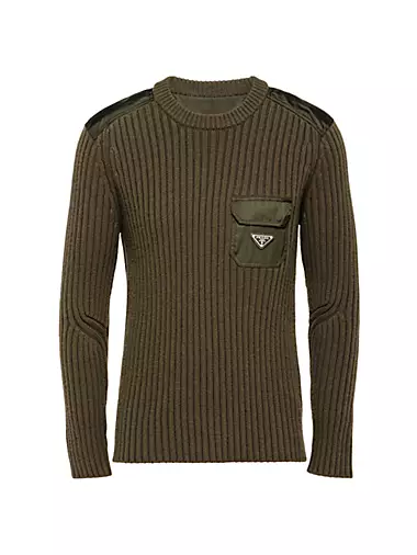 Versace Essential Series Wool Knit Button-Front Sweater