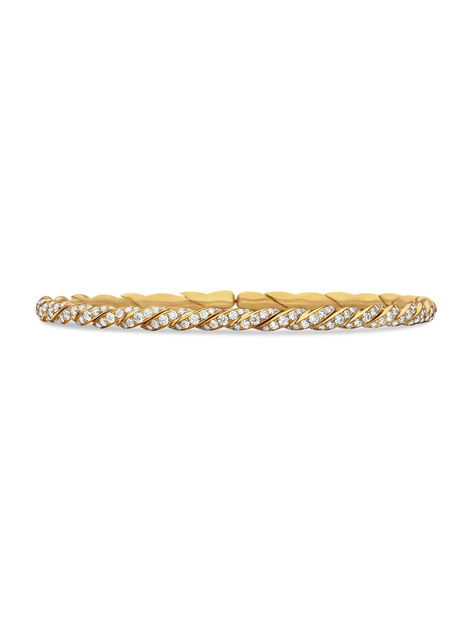 David Yurman Women's Pavéflex Bracelet in 18K Yellow Gold - Diamond