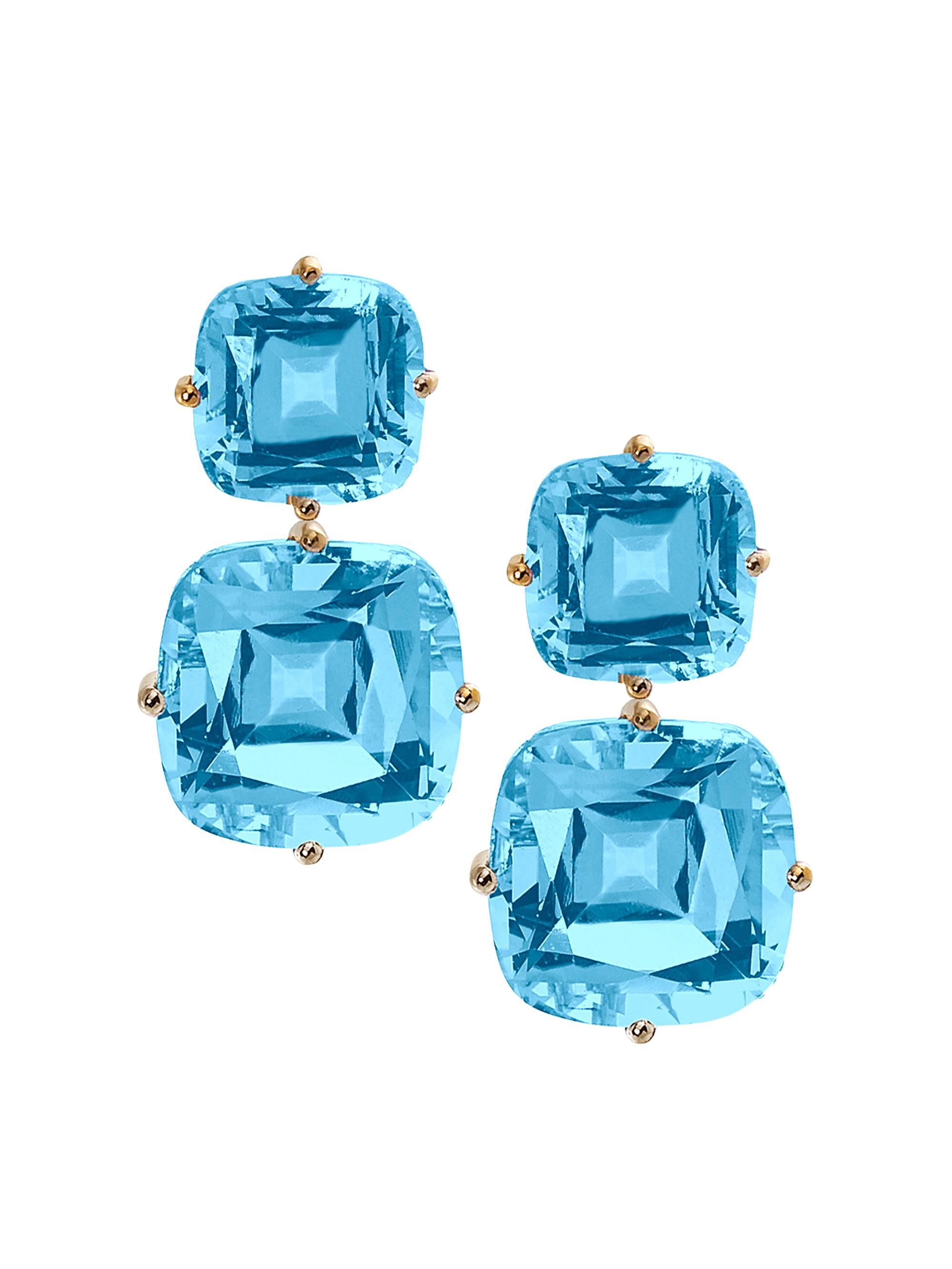 Goshwara Women's Gossip 18K Yellow Gold & Blue Topaz Drop Earrings - Blue