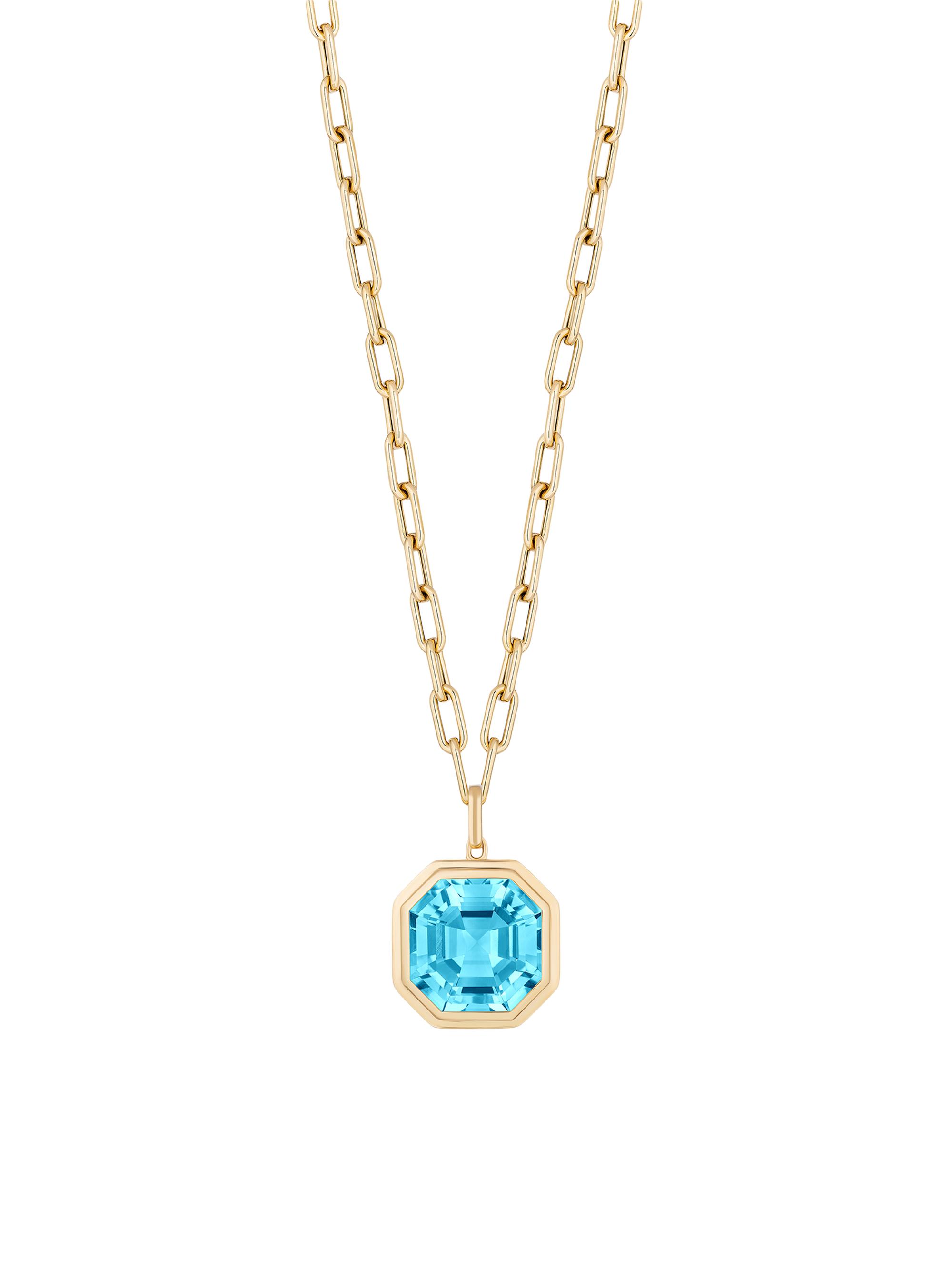 Goshwara Women's Manhattan 18K Yellow Gold & Blue Topaz Pendant Necklace - Blue