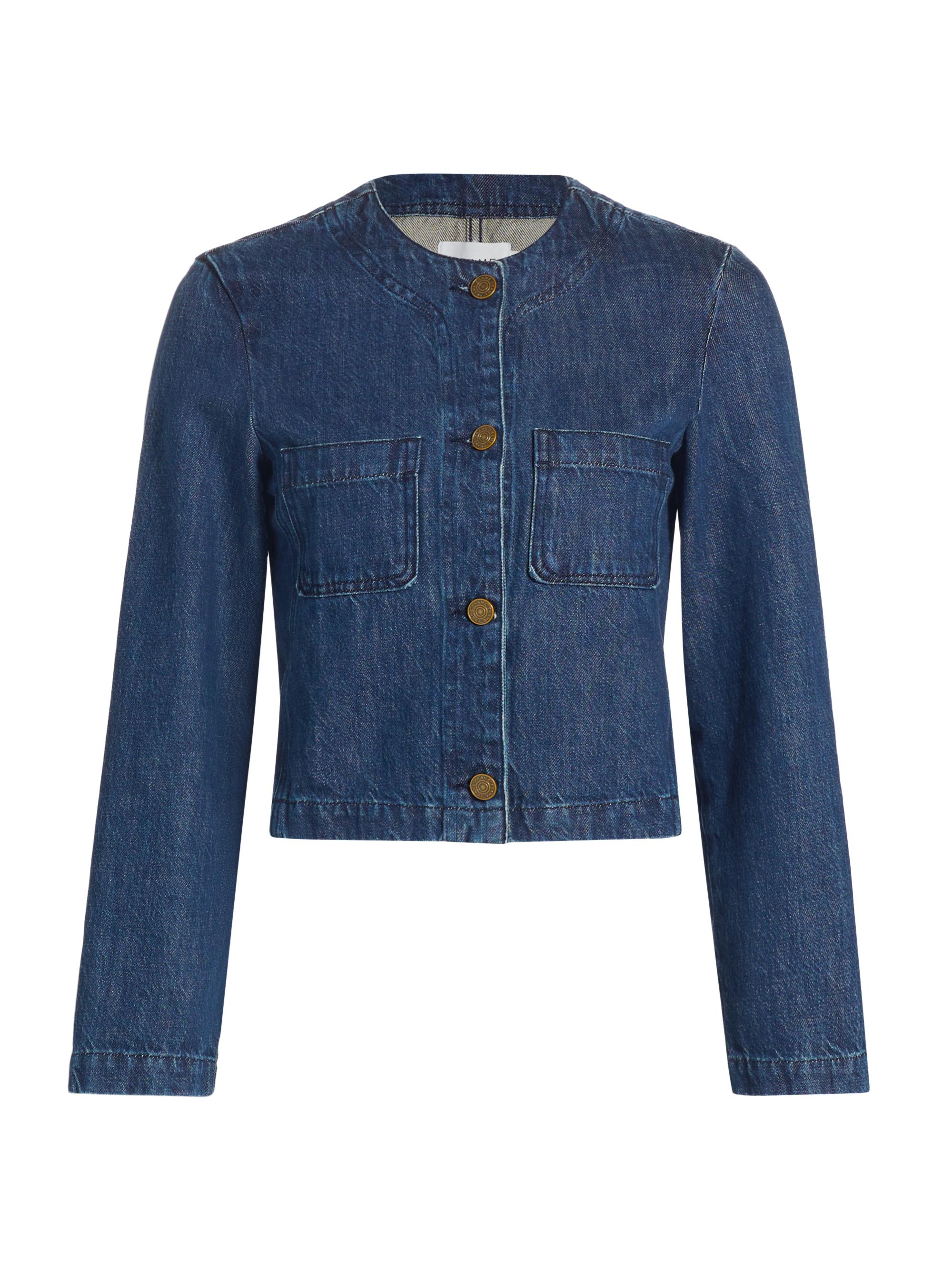 Frame Women's Collarless Denim Jacket - Cleopatra