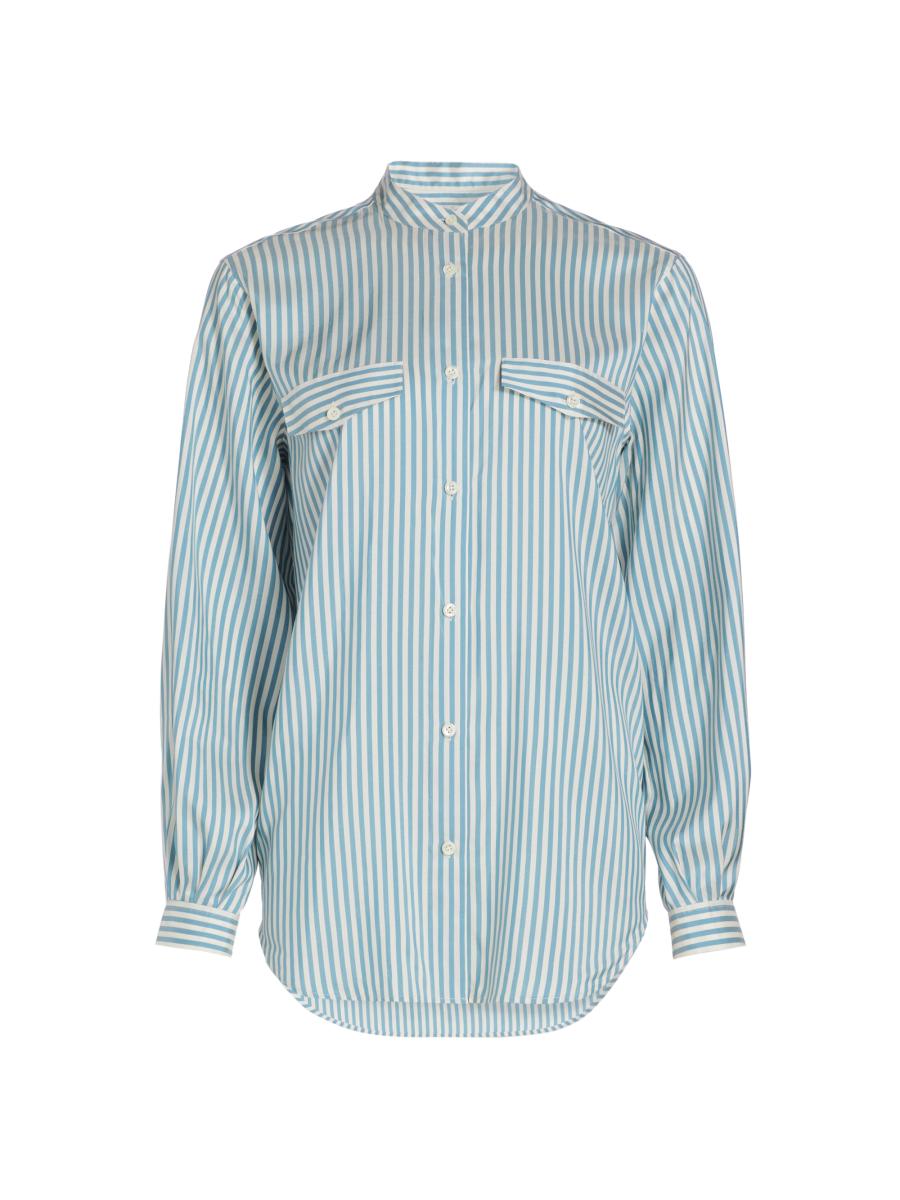 売れ筋商品|||ヴィンスカムート カットソー トップス レディース Women's Striped Tie-Hem Wide-Sleeve Button-Front Top New Ivory VINCE CAMUTO NEW Women's New Ivory Classic Striped Button