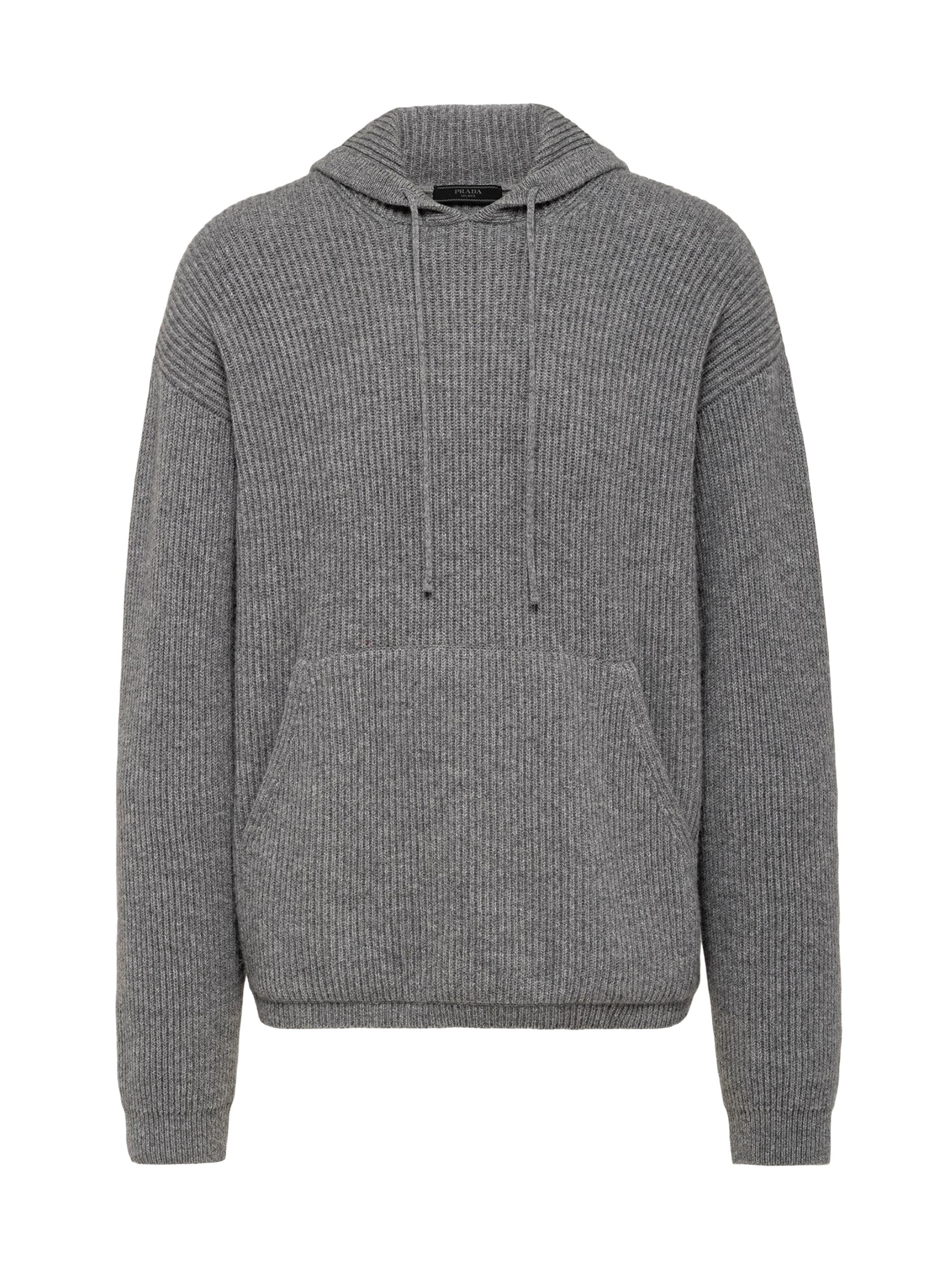 Prada Men's Cashmere Knit Hoodie - Grey
