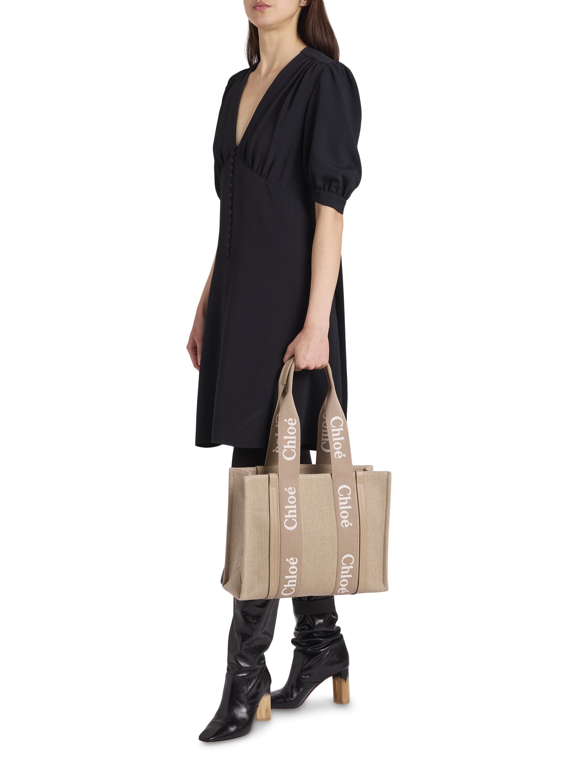 Chloé Medium Woody Linen Tote Shoulder Bag Saks Fifth Avenue