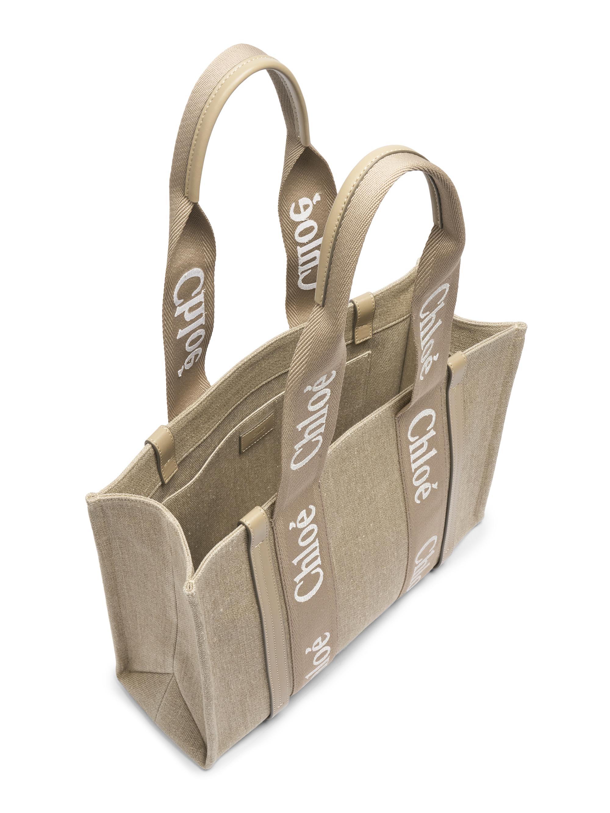 Chloé Medium Woody Linen Tote Shoulder Bag | Saks Fifth Avenue