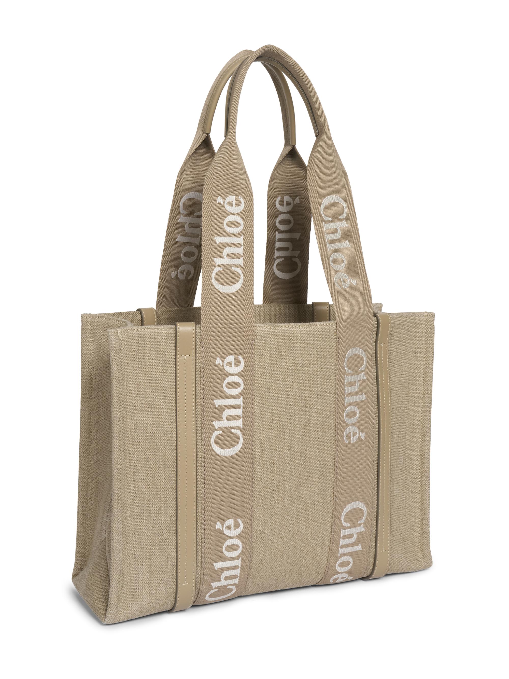 Chloé Medium Woody Linen Tote Shoulder Bag | Saks Fifth Avenue