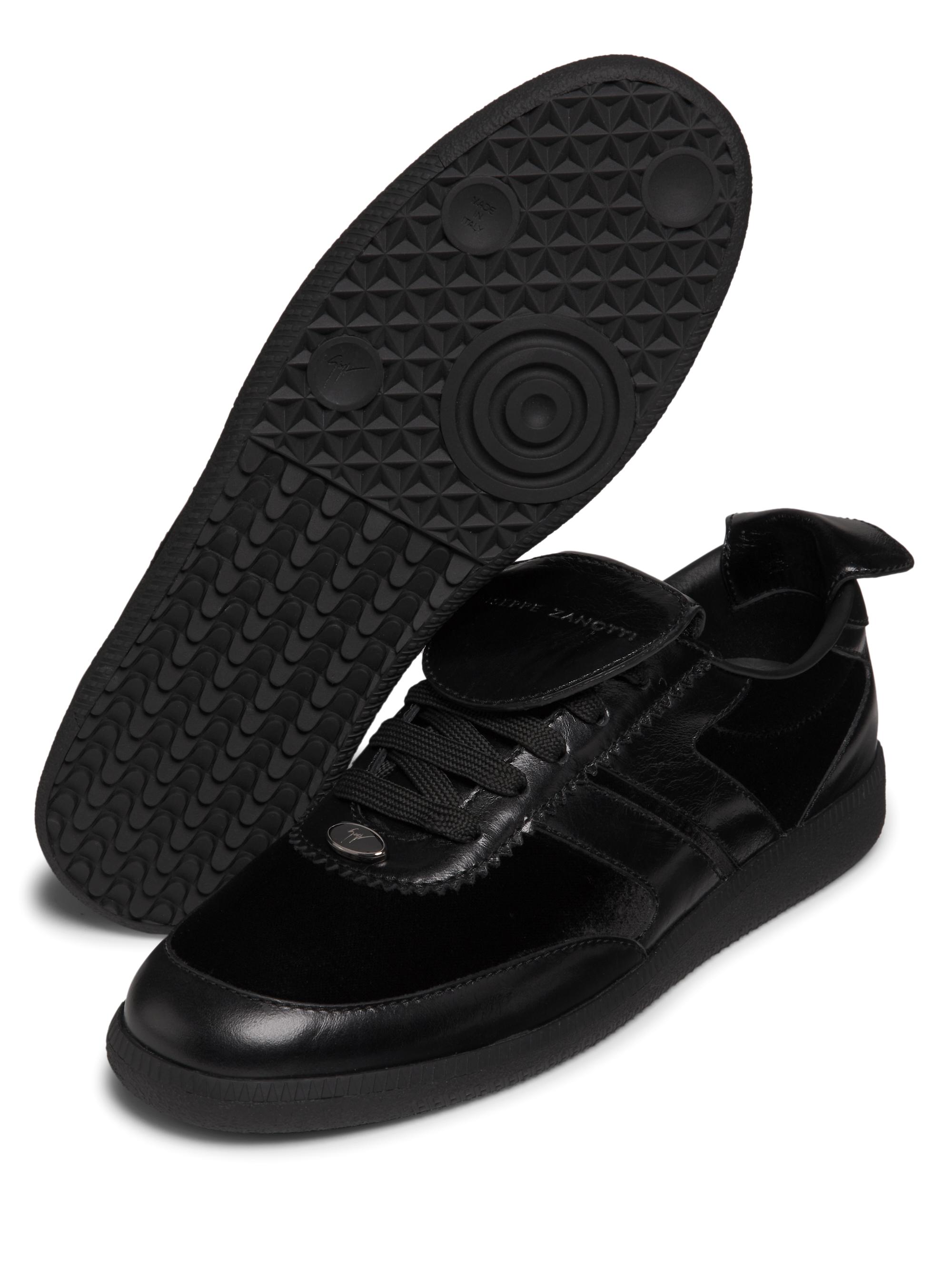 Giuseppe Zanotti Velvet & Leather Foldover Tongue Sneakers