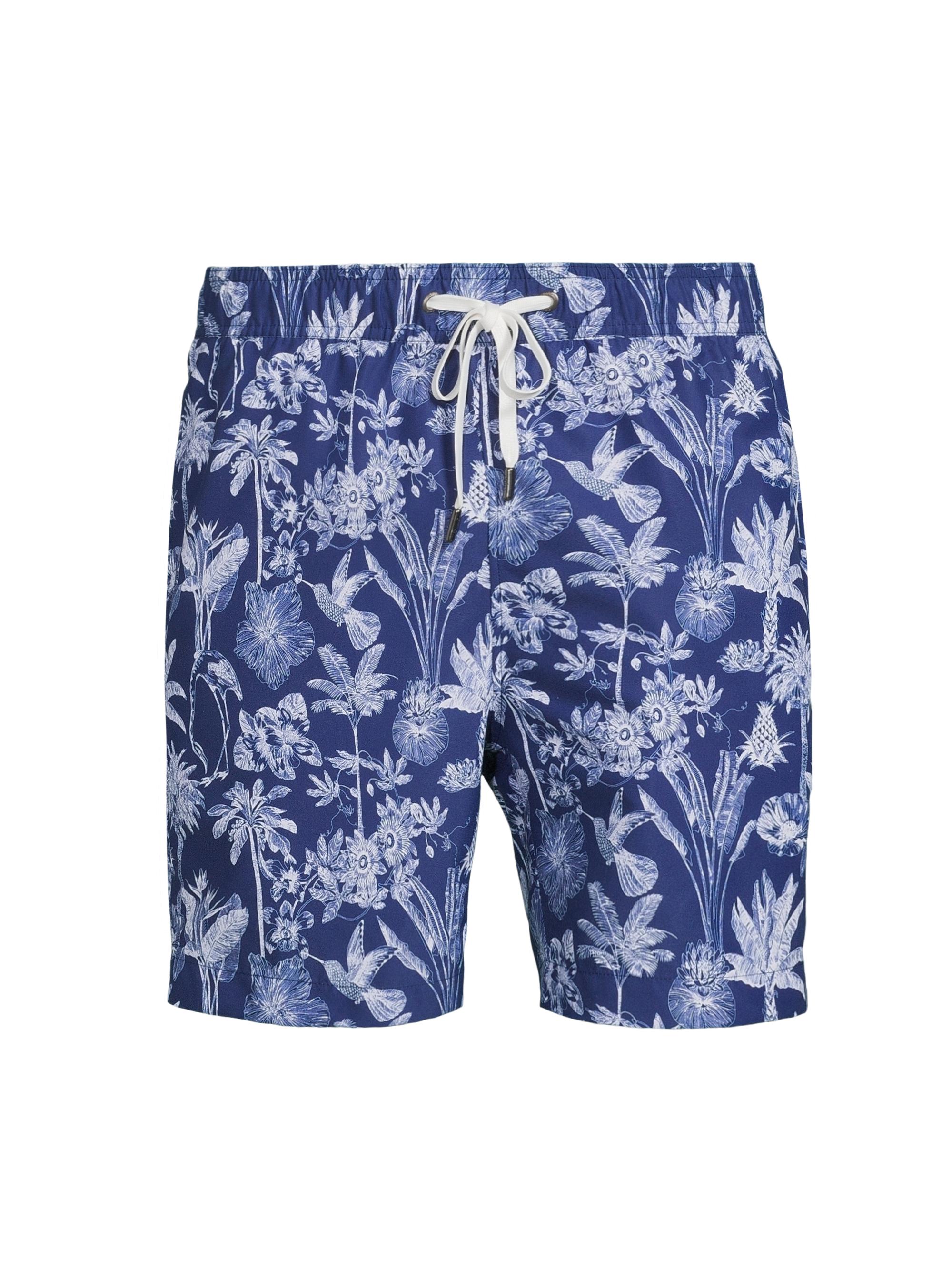 Onia Men's Charles Floral Swim Trunks - True Navy