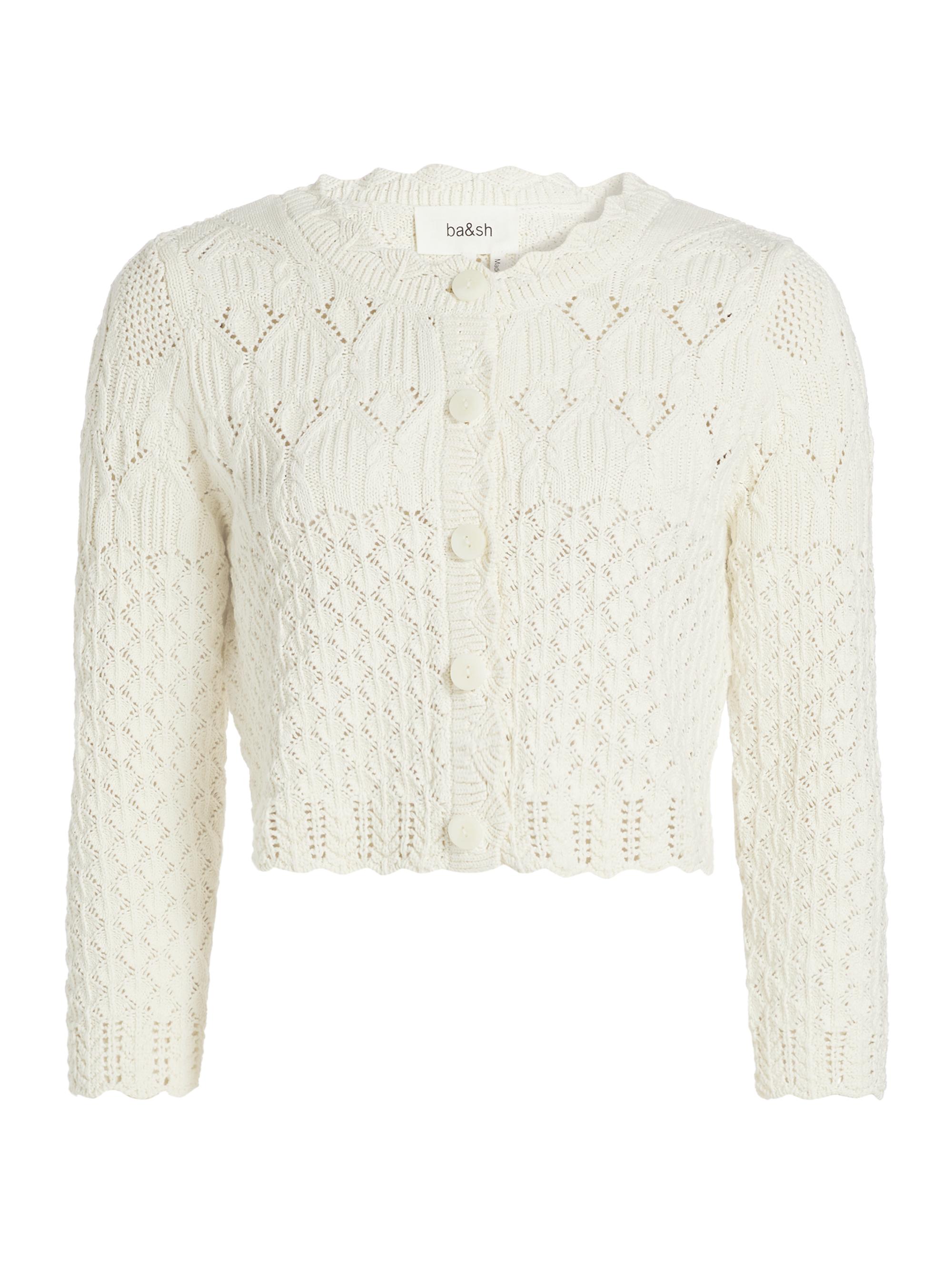 ba & sh Women's Jump Mixed Knit Cardigan - Ecru