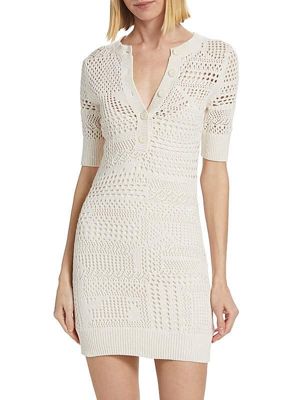 Shop A.L.C. Corinne Knit Cotton-Blend Minidress | Saks Fifth Shop A.L.C. Corinne Knit Cotton-Blend Minidress | Saks Fifth