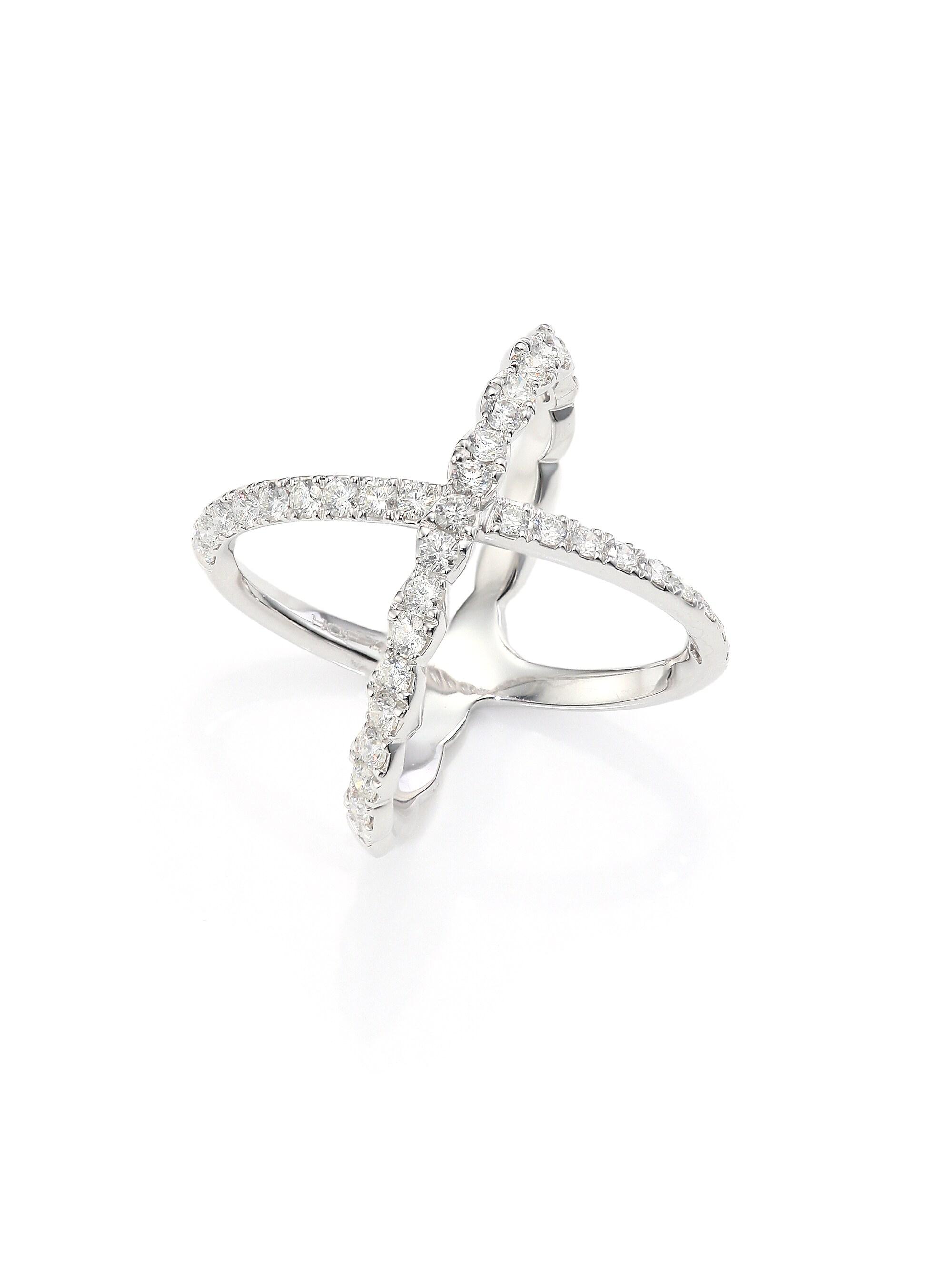 Hearts On Fire Women's Lorelei 18K White Gold & 0.95-1.05 TCW Diamond Crisscross Ring - White Gold
