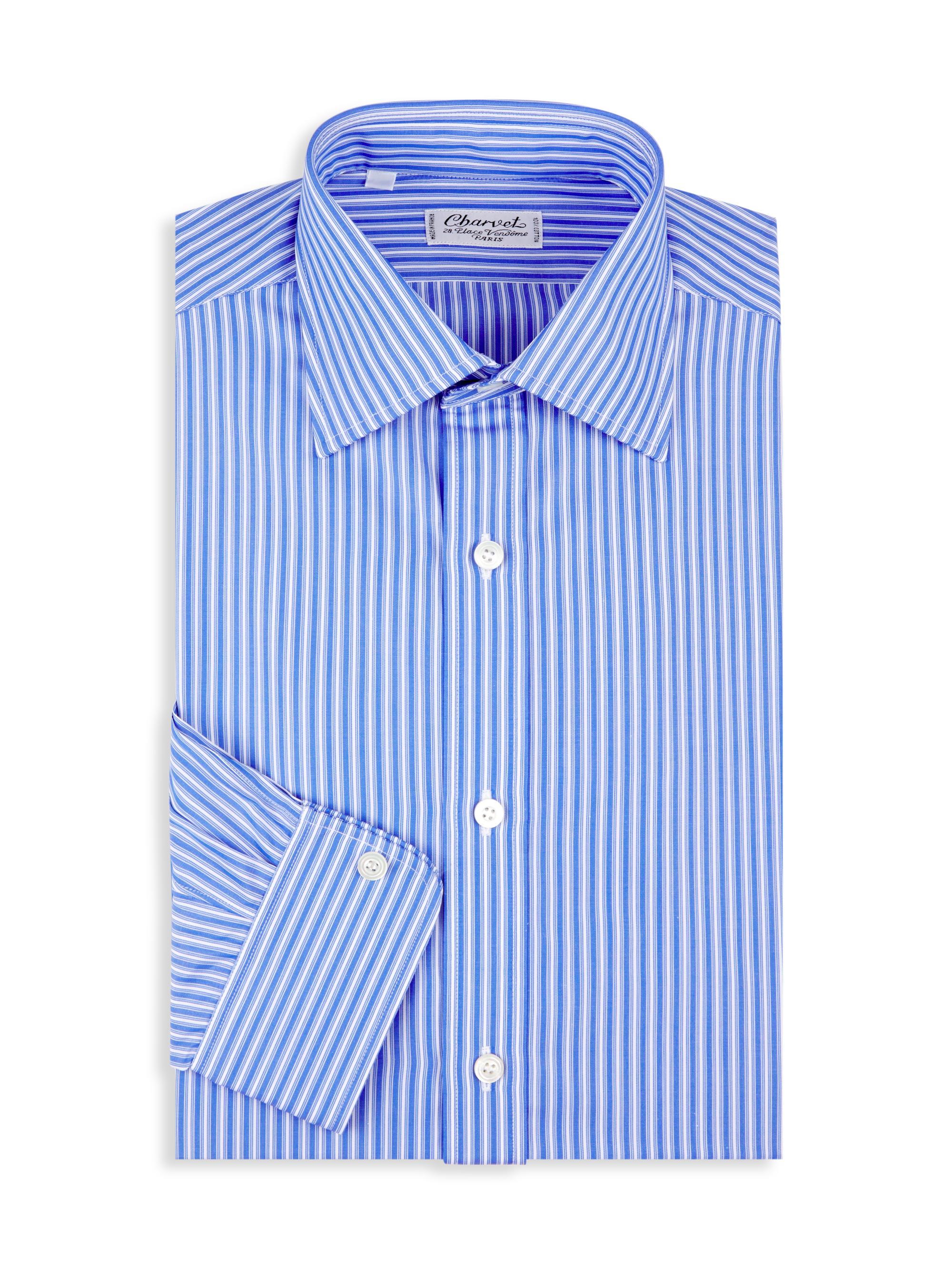 Charvet Striped Cotton Dress Shirt | Saks Fifth Avenue