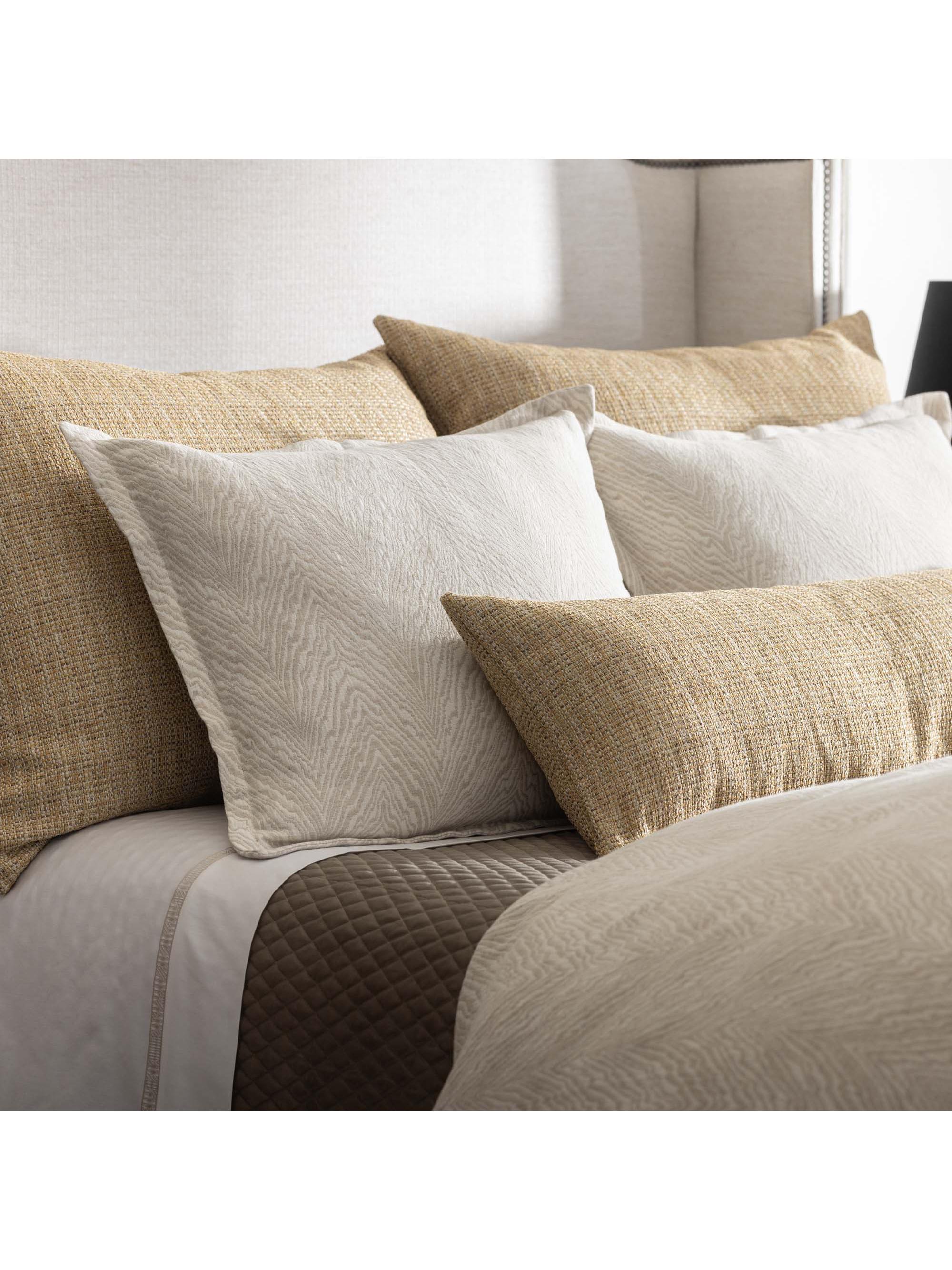 Lili Alessandra Kenya Jacquard Cotton-Linen Pillow & Duvet Collection - Camel Queen