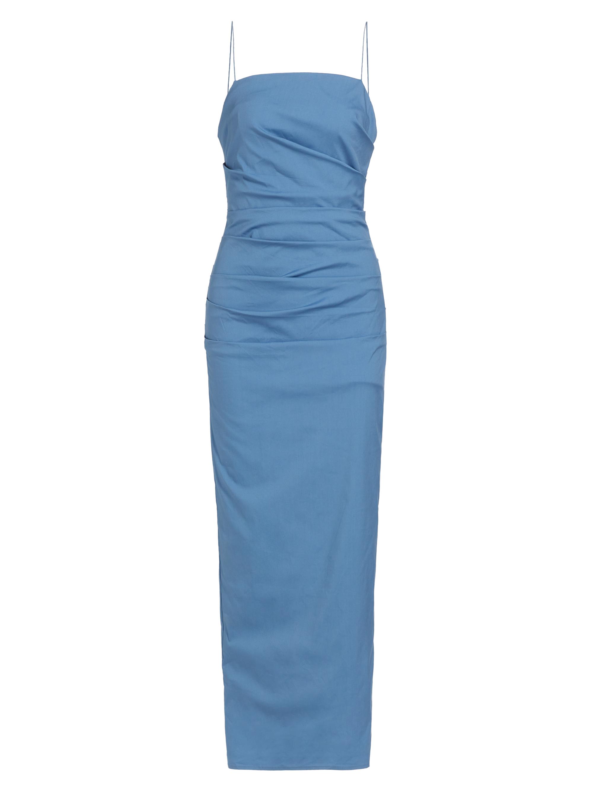 SIR. Women's Jones Cotton-Blend Gathered Maxi Dress - Washed Blue