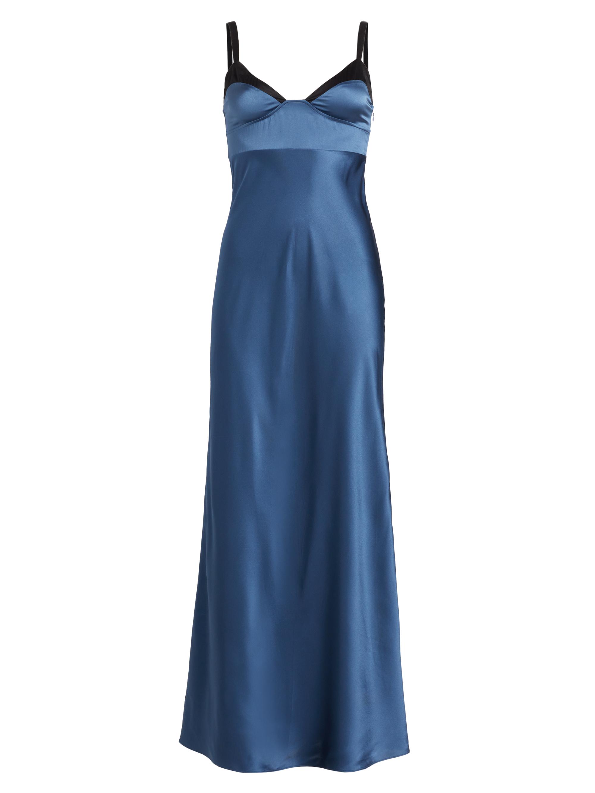 SIR. Women's Depeche Silk-Blend Satin Balconette Gown - Dark Blue