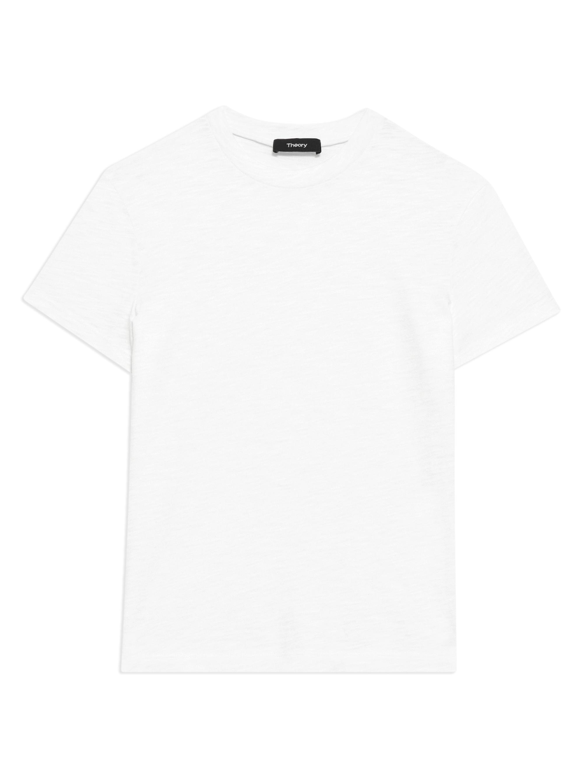Theory Women's Tiny Tee Fitted Cotton Slub Knit T-Shirt - White