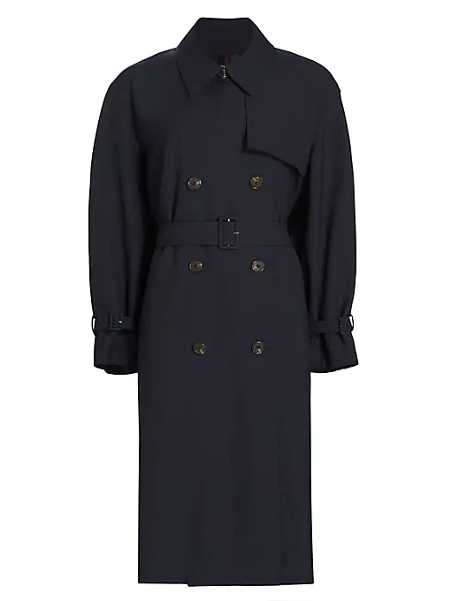 Theory - Wool-Blend Double-Breasted Trench Coat