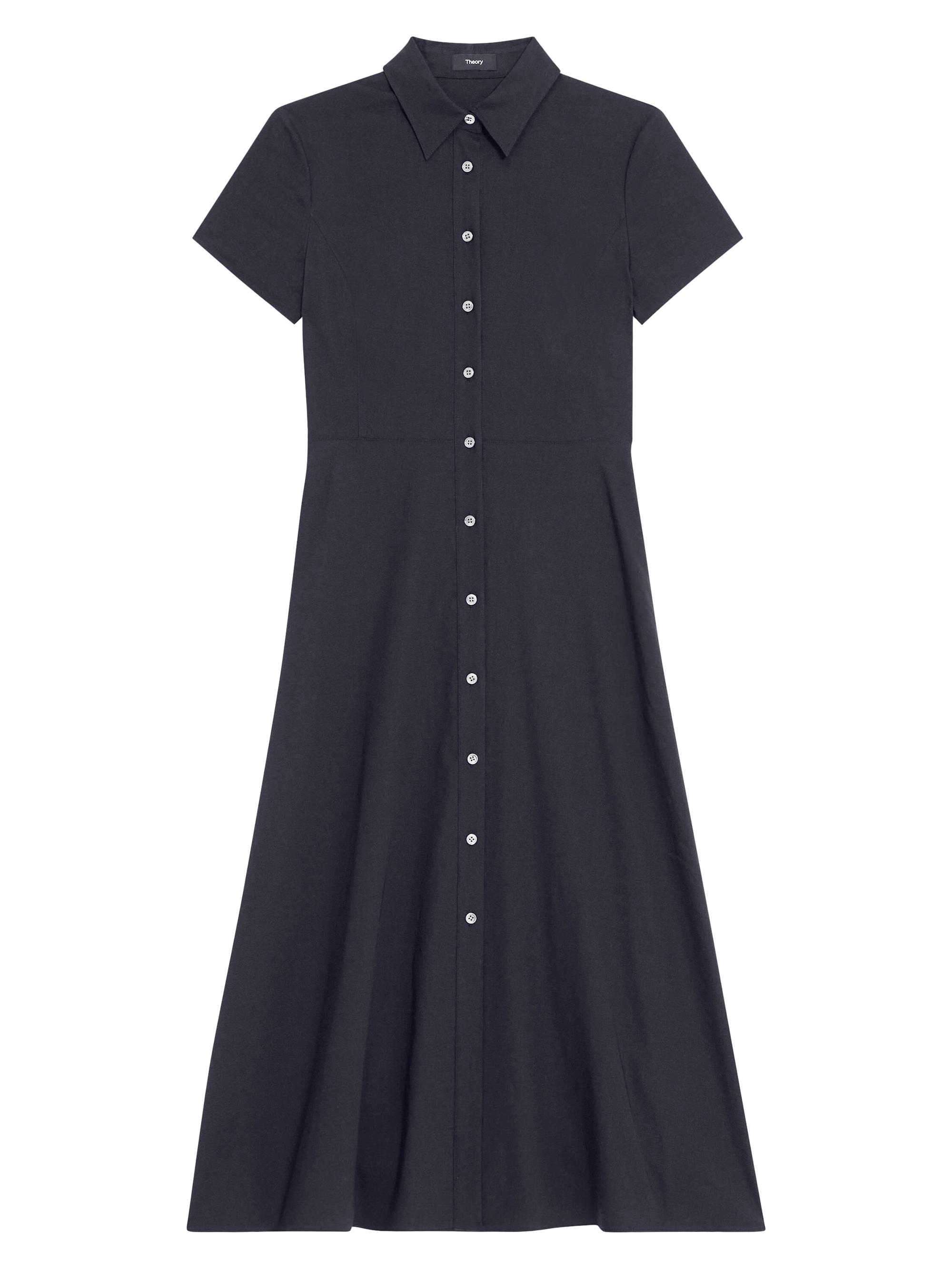 Theory Linen-Blend Midi-Shirtdress | Saks Fifth Avenue