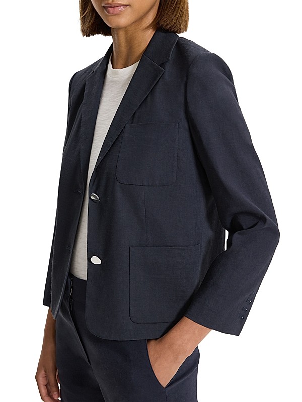 Shop Theory Shrunken Linen-Blend Blazer | Saks Fifth Avenue Shop Theory Shrunken Linen-Blend Blazer | Saks Fifth Avenue