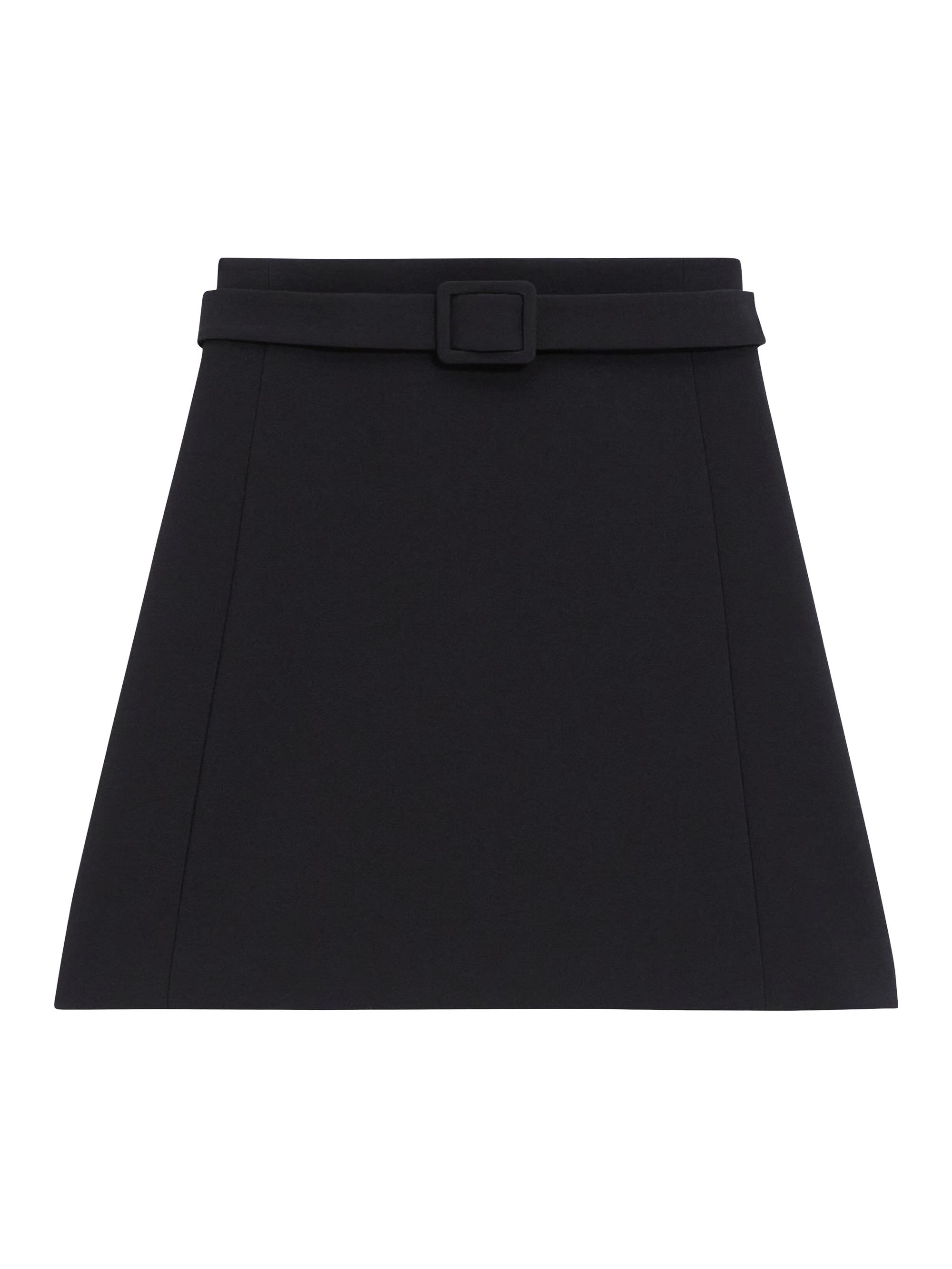 Theory Women's Crepe Belted Miniskirt - Black