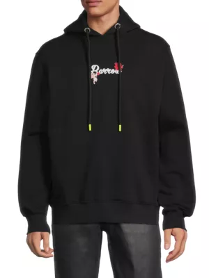 BARROW logo-embellished cotton hoodie - Black