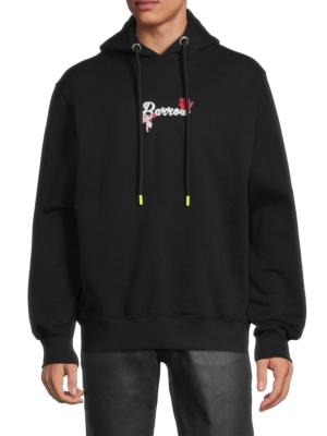 BARROW logo-embellished cotton hoodie - Black