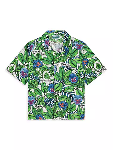 Little Boy's & Boy's Floral Cotton Short-Sleeve Shirt