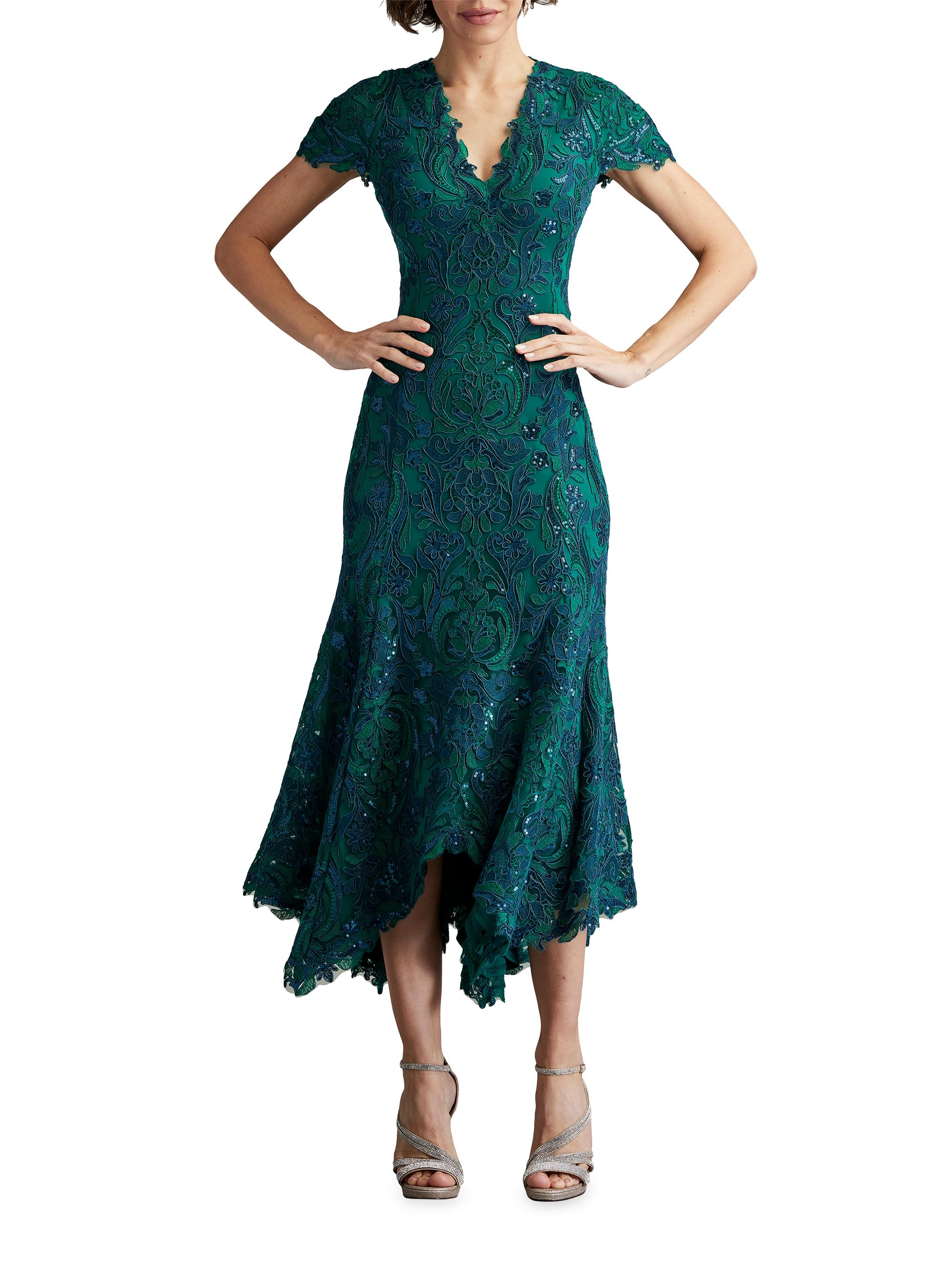 white christmas dresses Tadashi Shoji Women's Avalon Pleated Velvet Cocktail Dress - Black