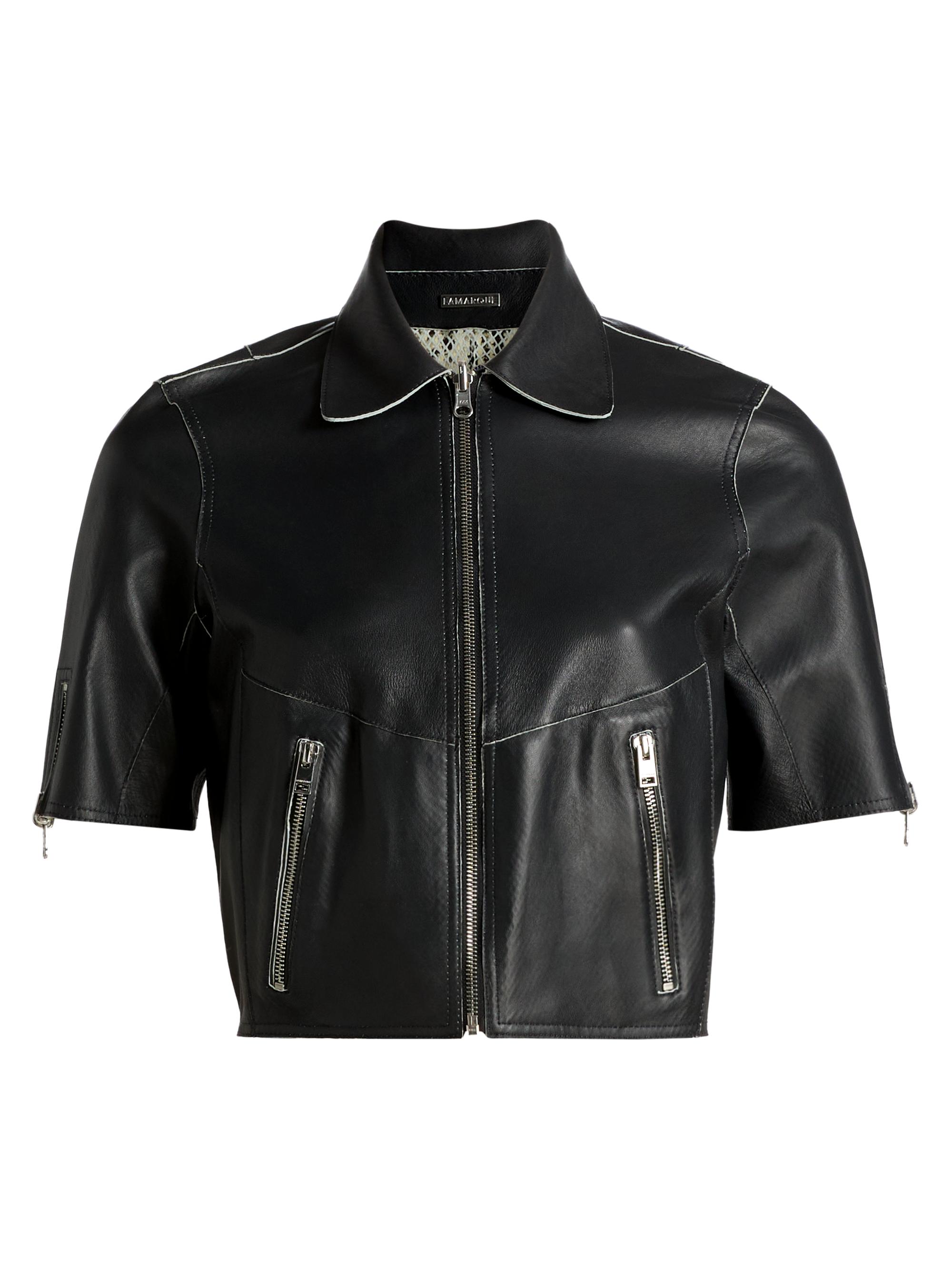 Lamarque Sevana Reversible Leather Short-Sleeve Jacket | Saks