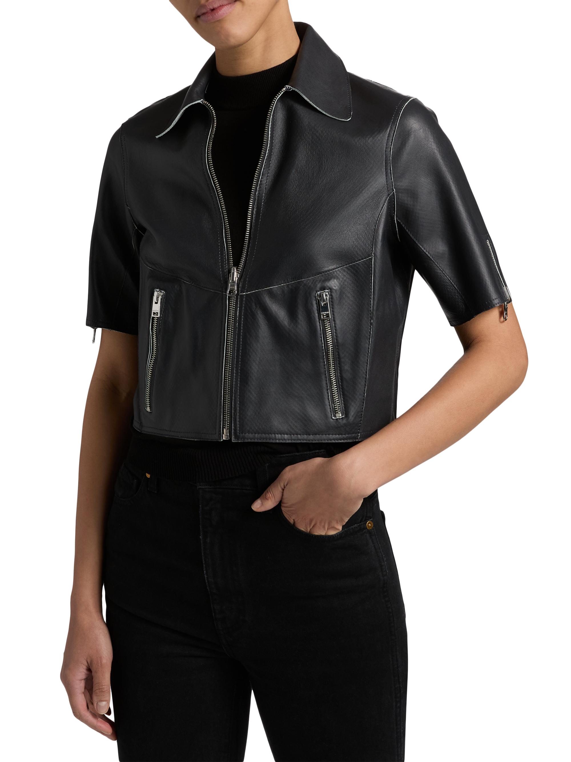 Lamarque Sevana Reversible Leather Short-Sleeve Jacket | Saks
