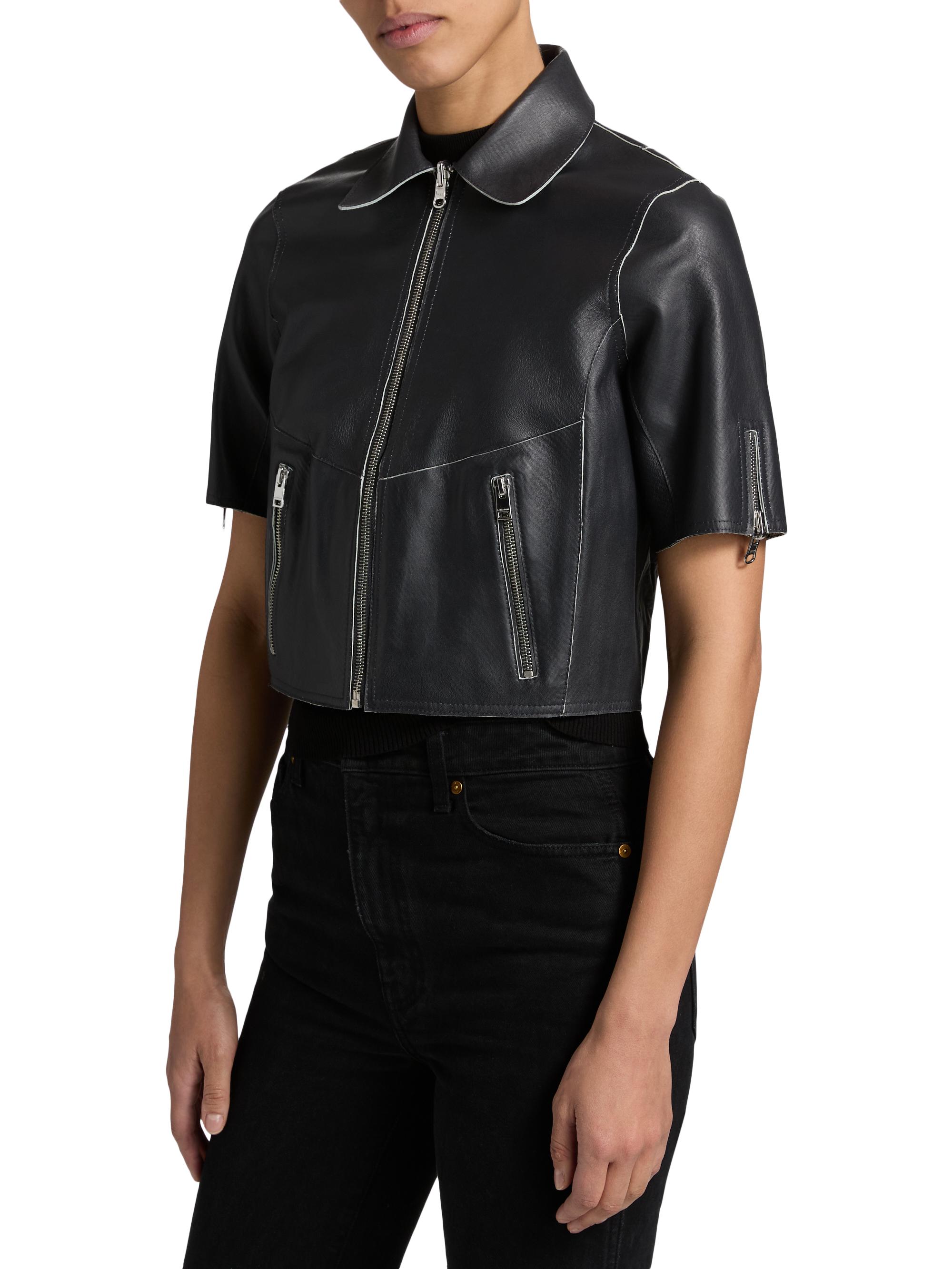 Lamarque Sevana Reversible Leather Short-Sleeve Jacket | Saks