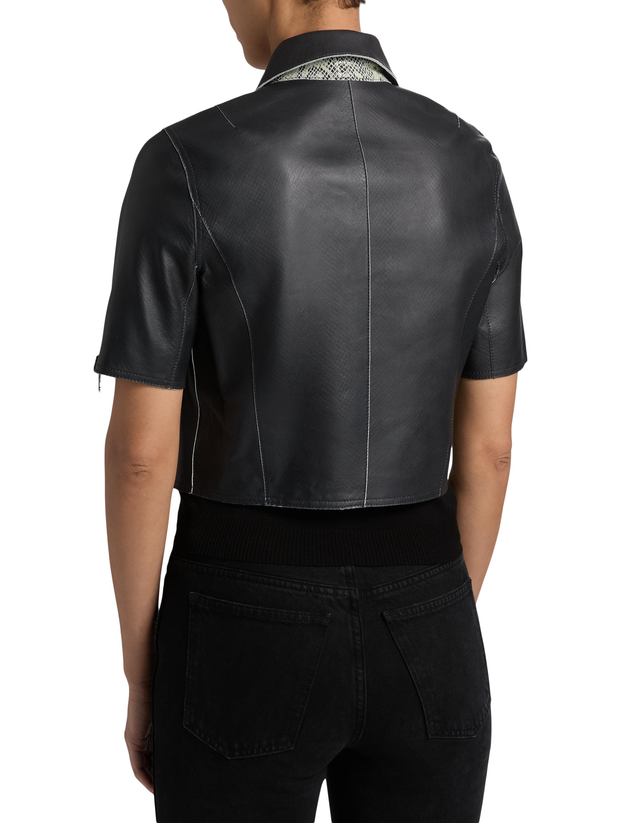 Lamarque Sevana Reversible Leather Short-Sleeve Jacket | Saks