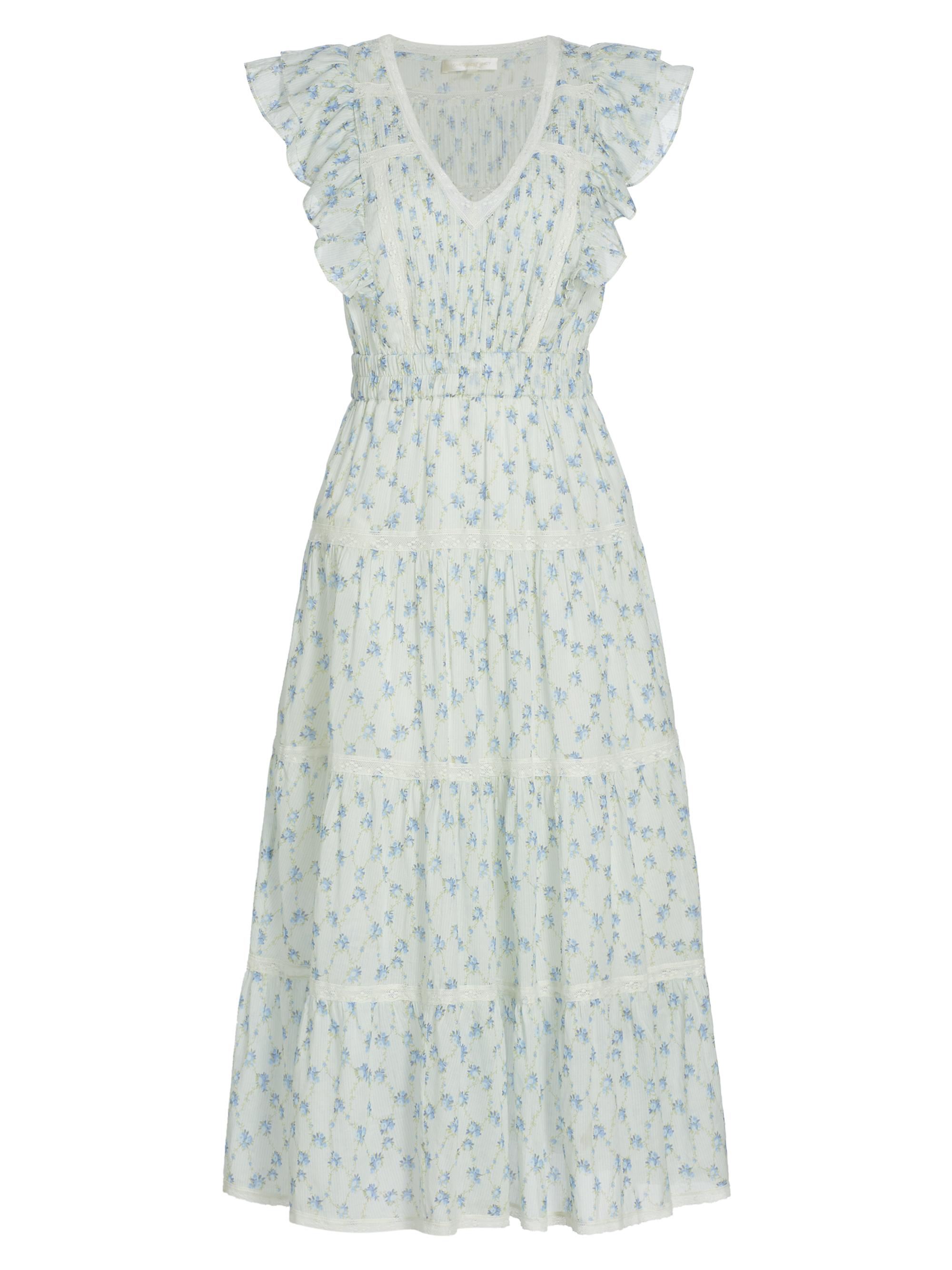 LoveShackFancy Women's Nayara Floral Tiered Midi-Dress - Angel Falls