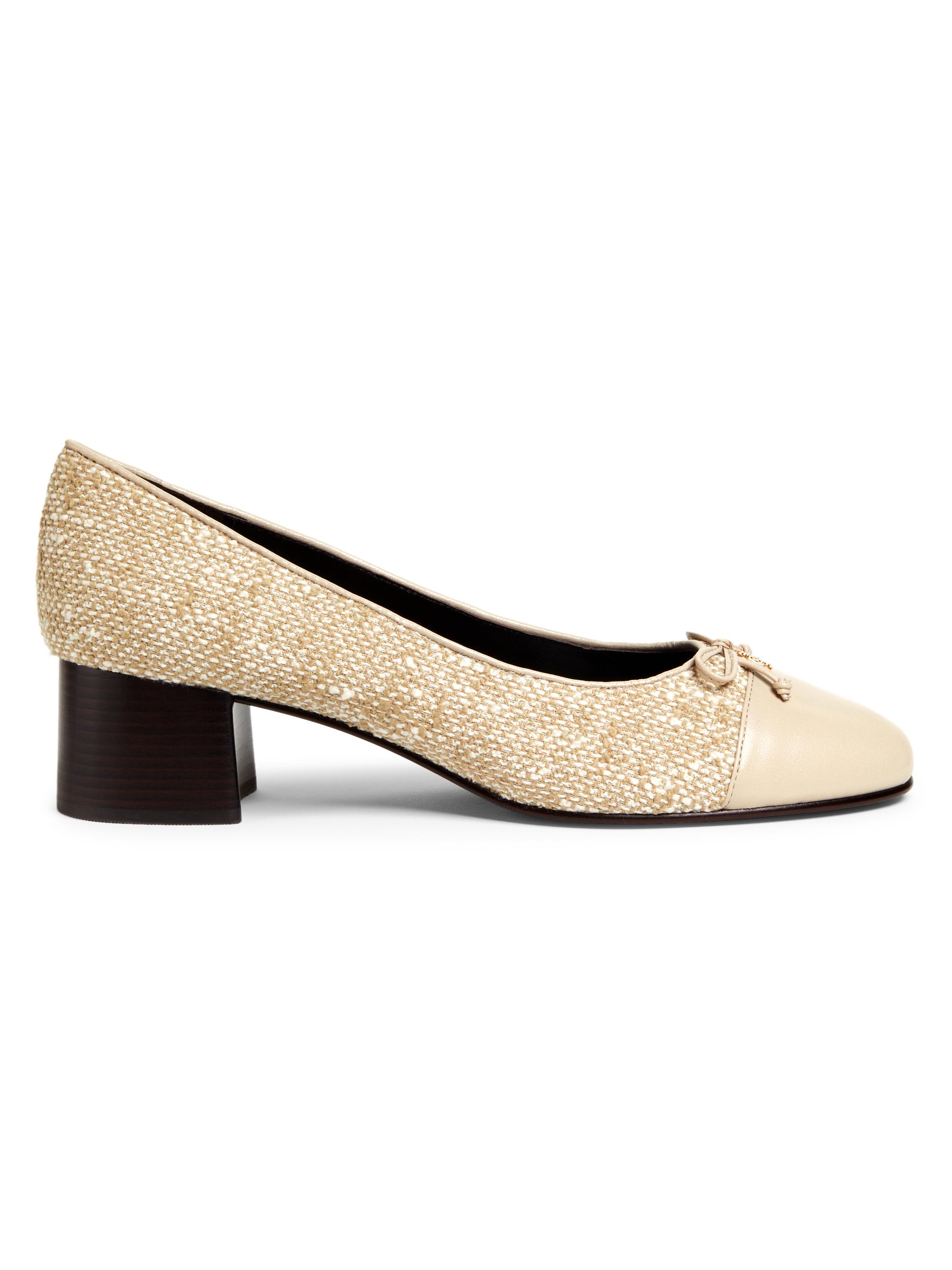 Tory Burch Women's Cap-Toe Leather Pumps - Natural