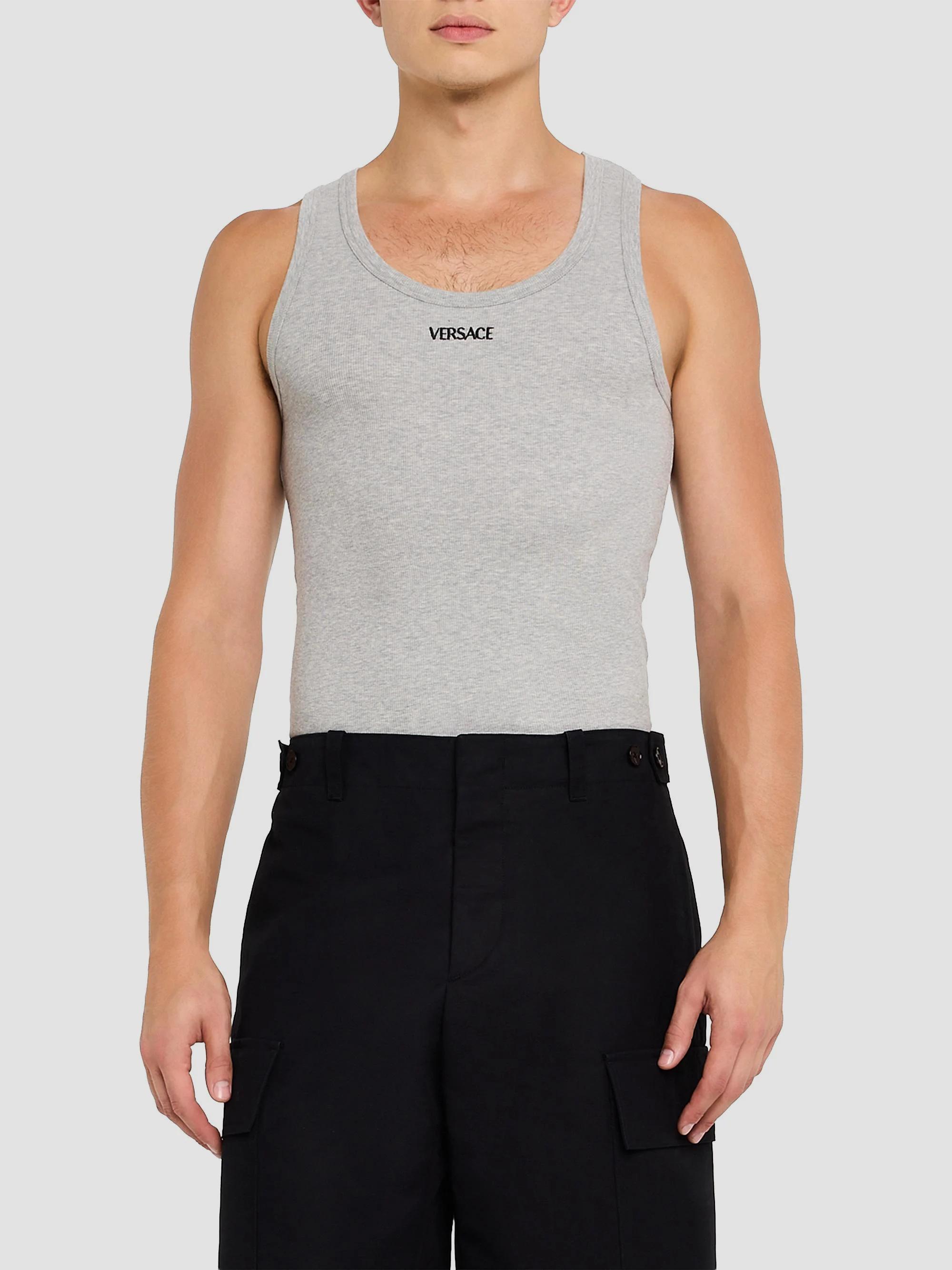 Versace Logo Cotton-Blend Tank | Saks Fifth Avenue