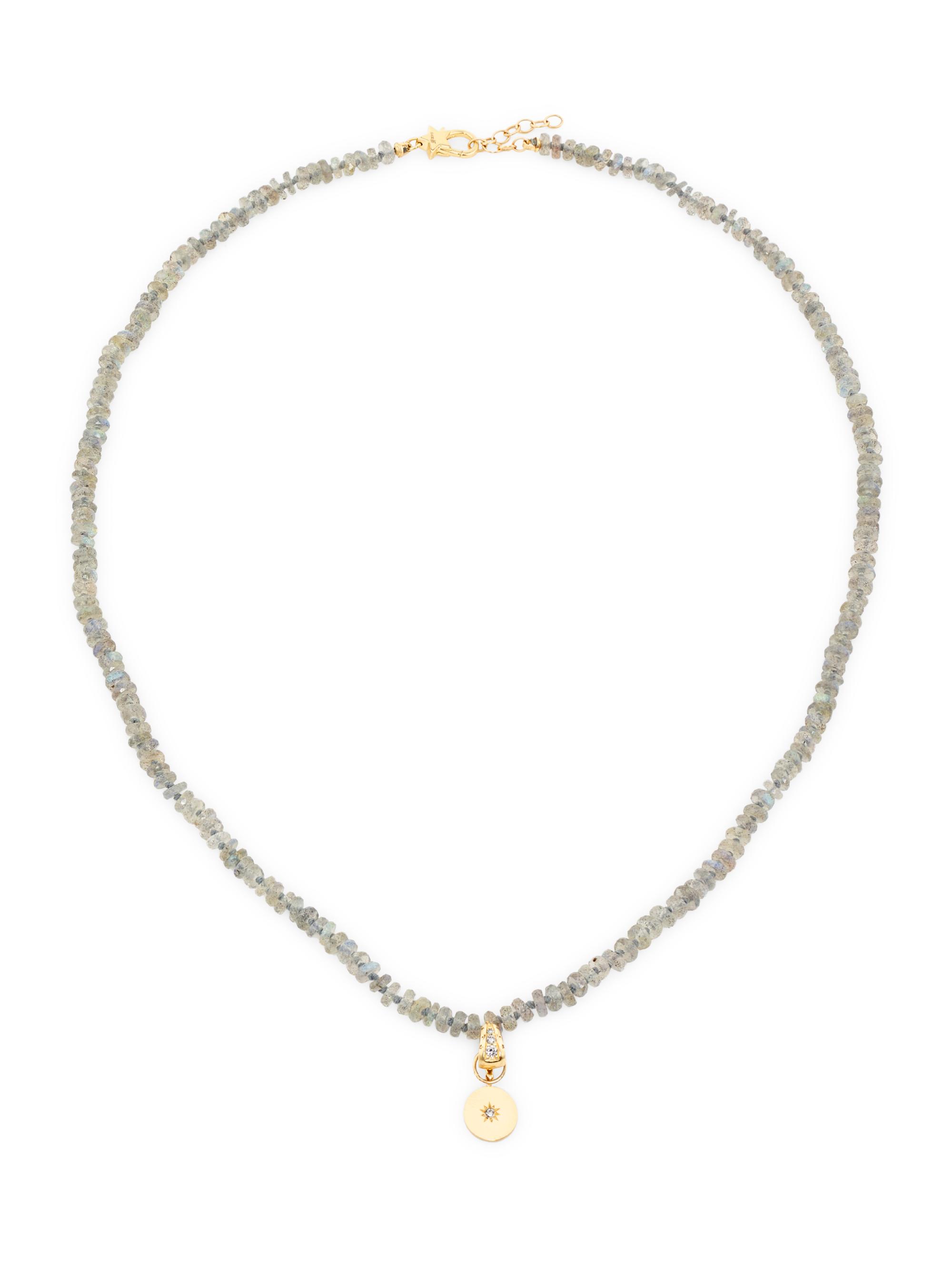 Andrea Fohrman Women's Beads 14K Yellow Gold, Labradorite & 0.072 TCW Diamond Moon Phase Pendant Necklace - Labradorite