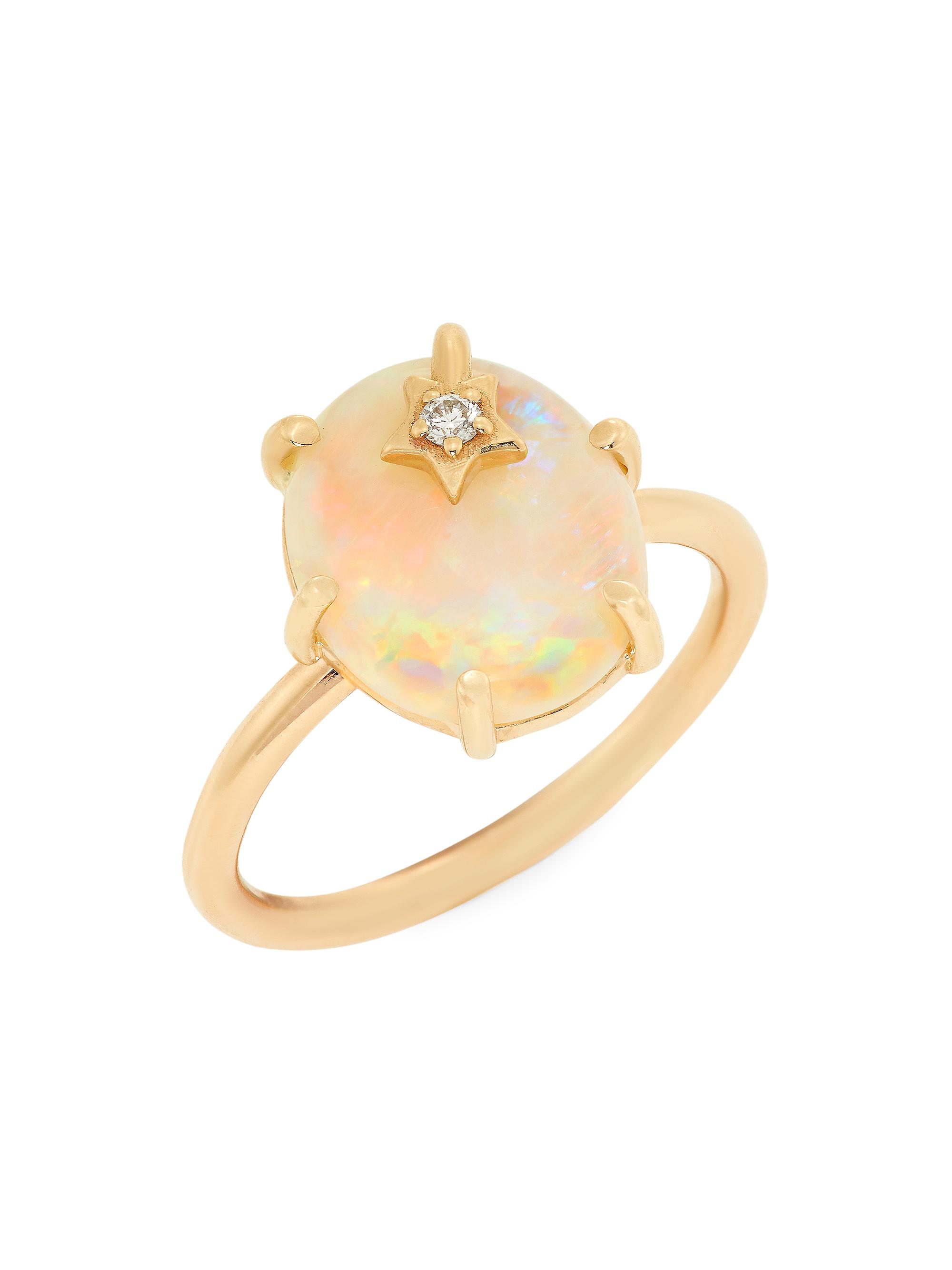 Andrea Fohrman Women's Galaxy Mini 14K Yellow Gold & Opal Ring - Opal