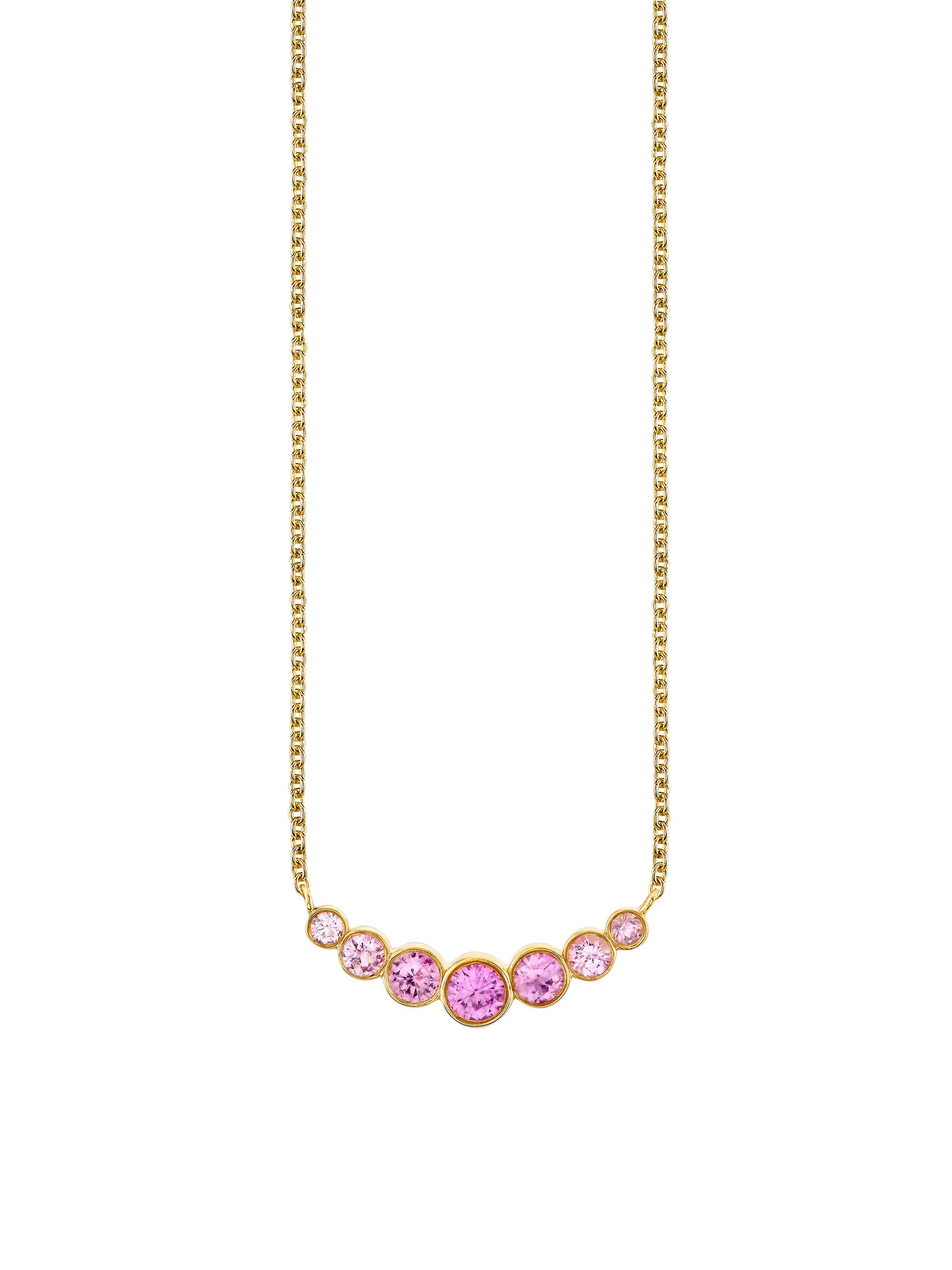 Sydney Evan Women's Under The Sea 14K Yellow Gold & Pink Sapphire Bar Pendant Necklace - Yellow Gold