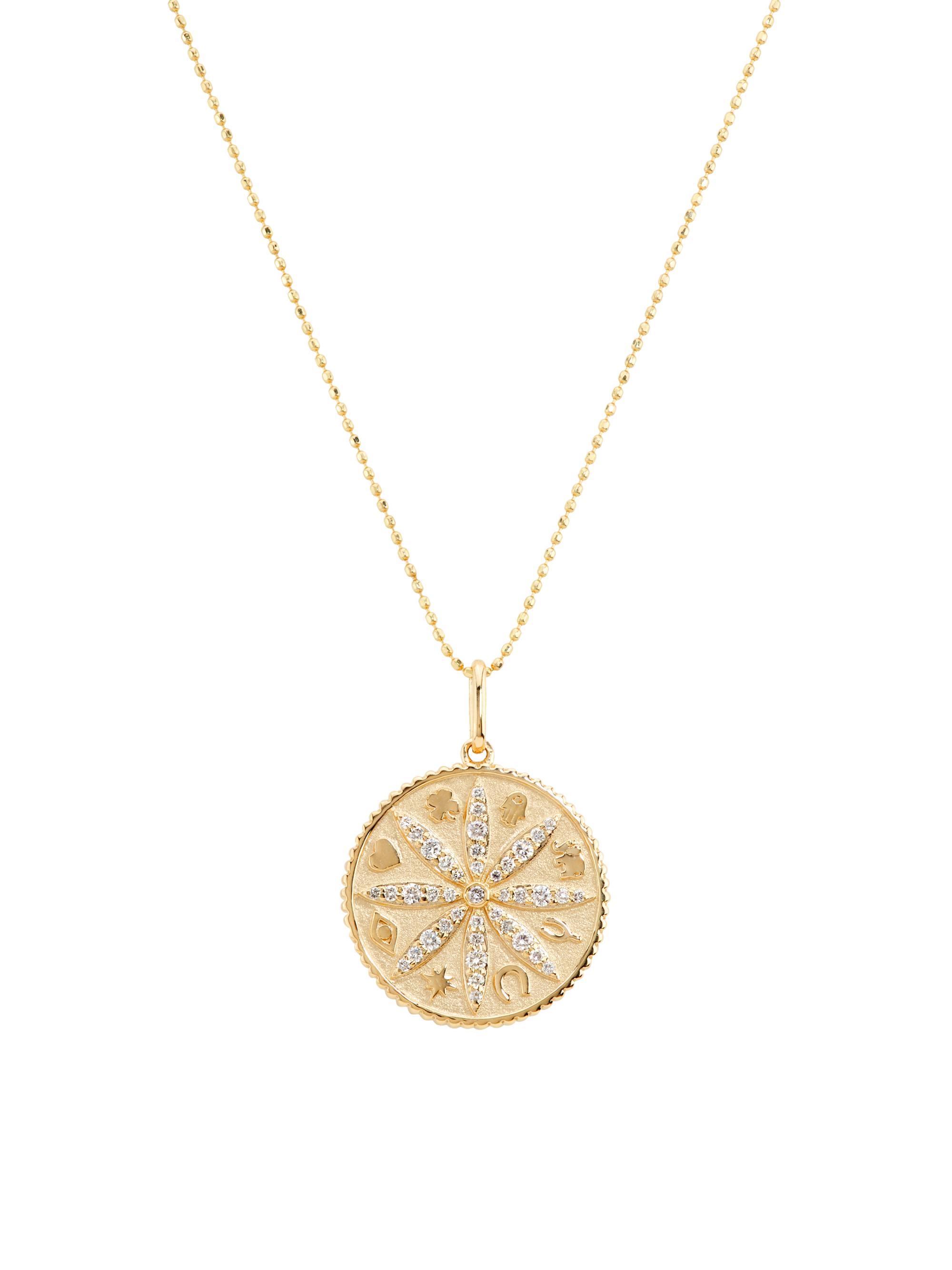 Sydney Evan Women's Under The Sea  14K Yellow Gold & 0.298 TCW Diamond Sand Dollar Coin Necklace - Yellow Gold