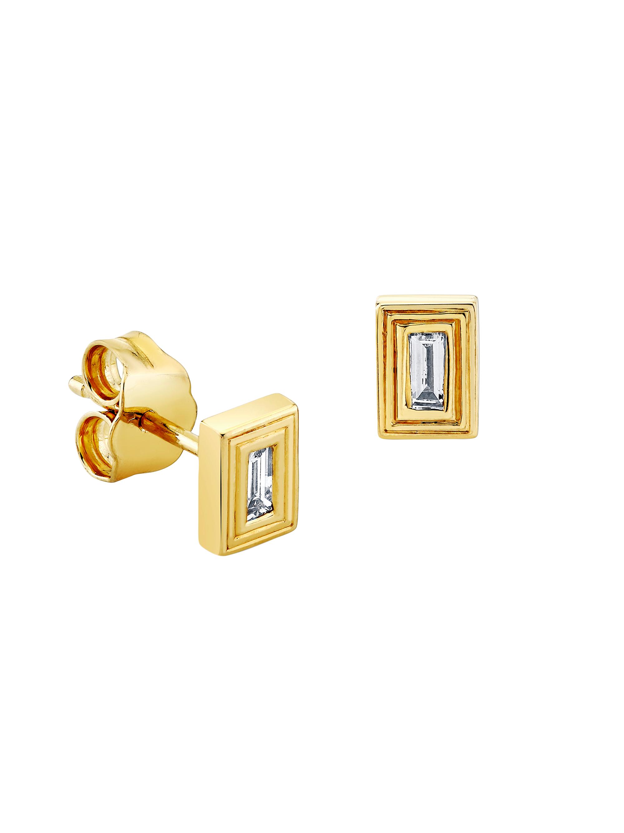 Sydney Evan Women's Overboard 14K Yellow Gold & 0.08 TCW Diamond Stud Earrings - Yellow Gold