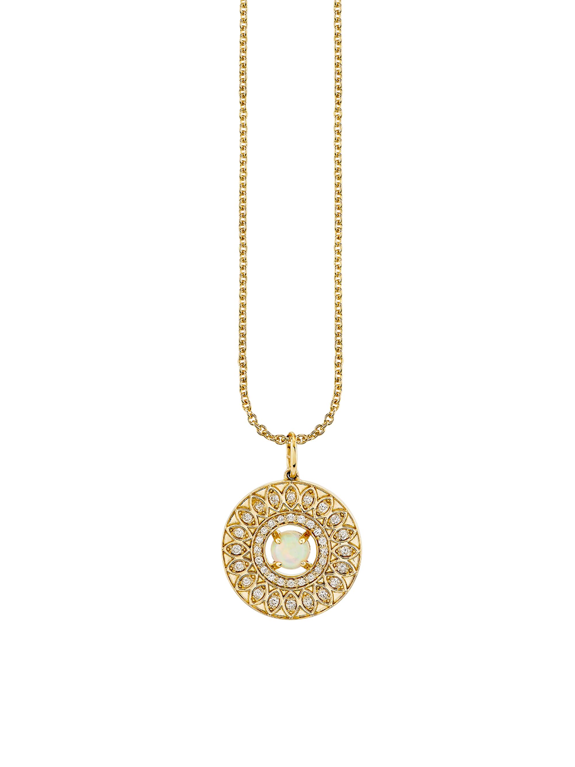 Sydney Evan Women's Under The Sea 14K Yellow Gold, Opal & 0.16 TCW Diamond Pendant Necklace - Yellow Gold