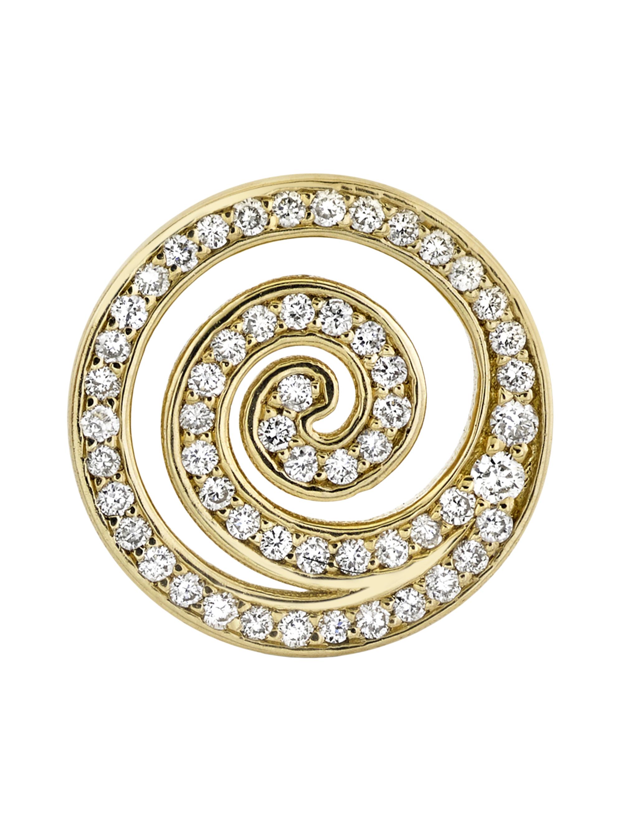 Sydney Evan Women's Under The Sea Spiral 14K Yellow Gold & 0.18 TCW Diamond Stud Earring - Yellow Gold