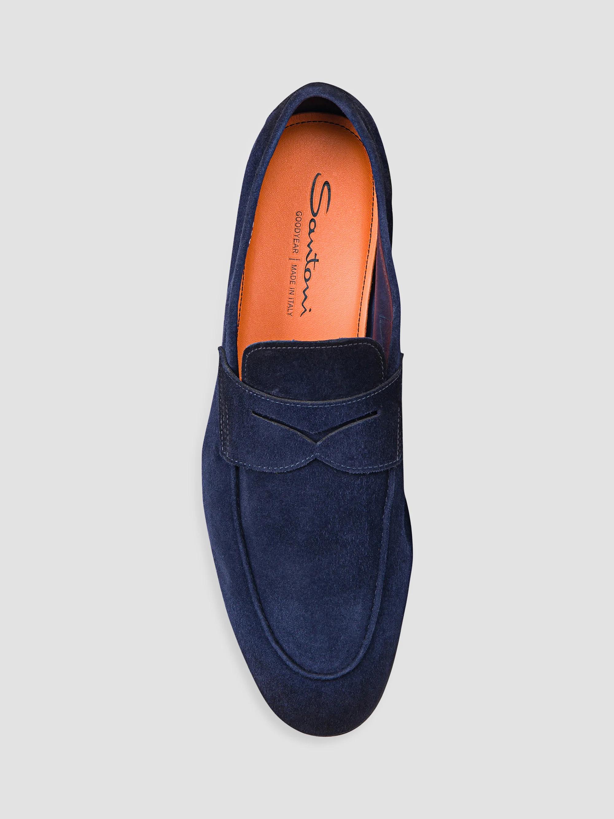 Santoni Carlos Suede Penny Loafers | Saks Fifth Avenue display picture 2