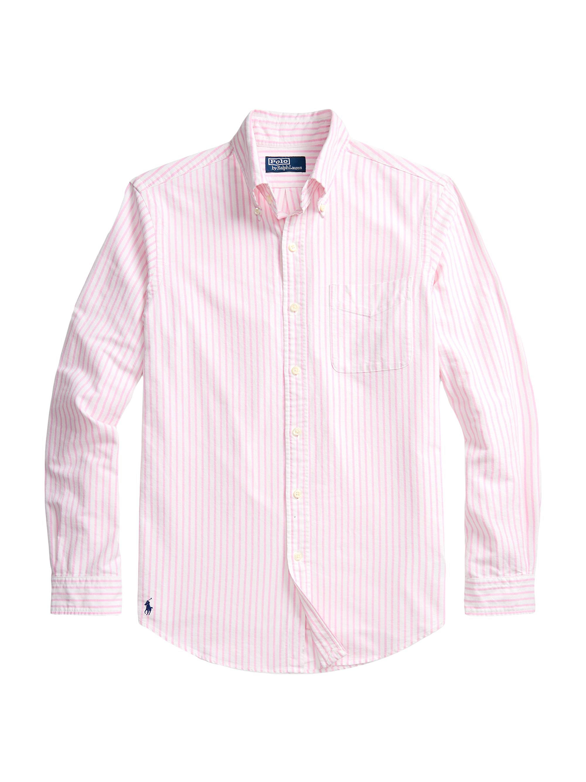 Polo Ralph Lauren Men's Classic Oxford Long-Sleeve Sport Shirt - White New Rose