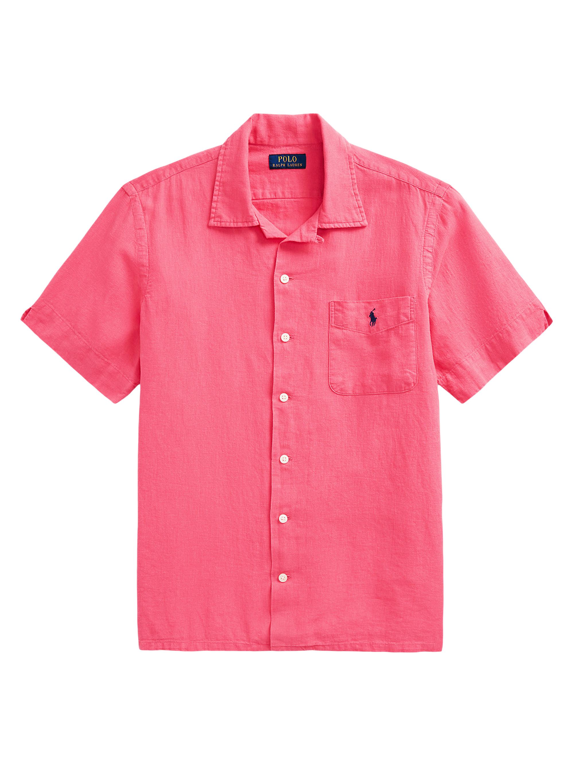 Polo Ralph Lauren Men's Linen & Cotton-Blend Camp Shirt - Pale Red