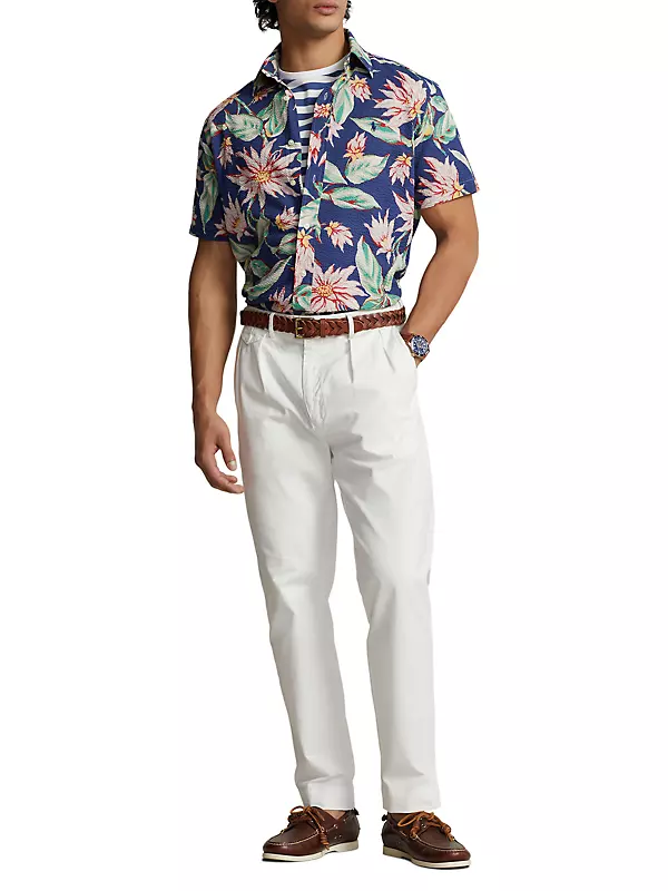 Shop Polo Ralph Lauren Floral Seersucker Cotton Shirt | Saks Fifth 